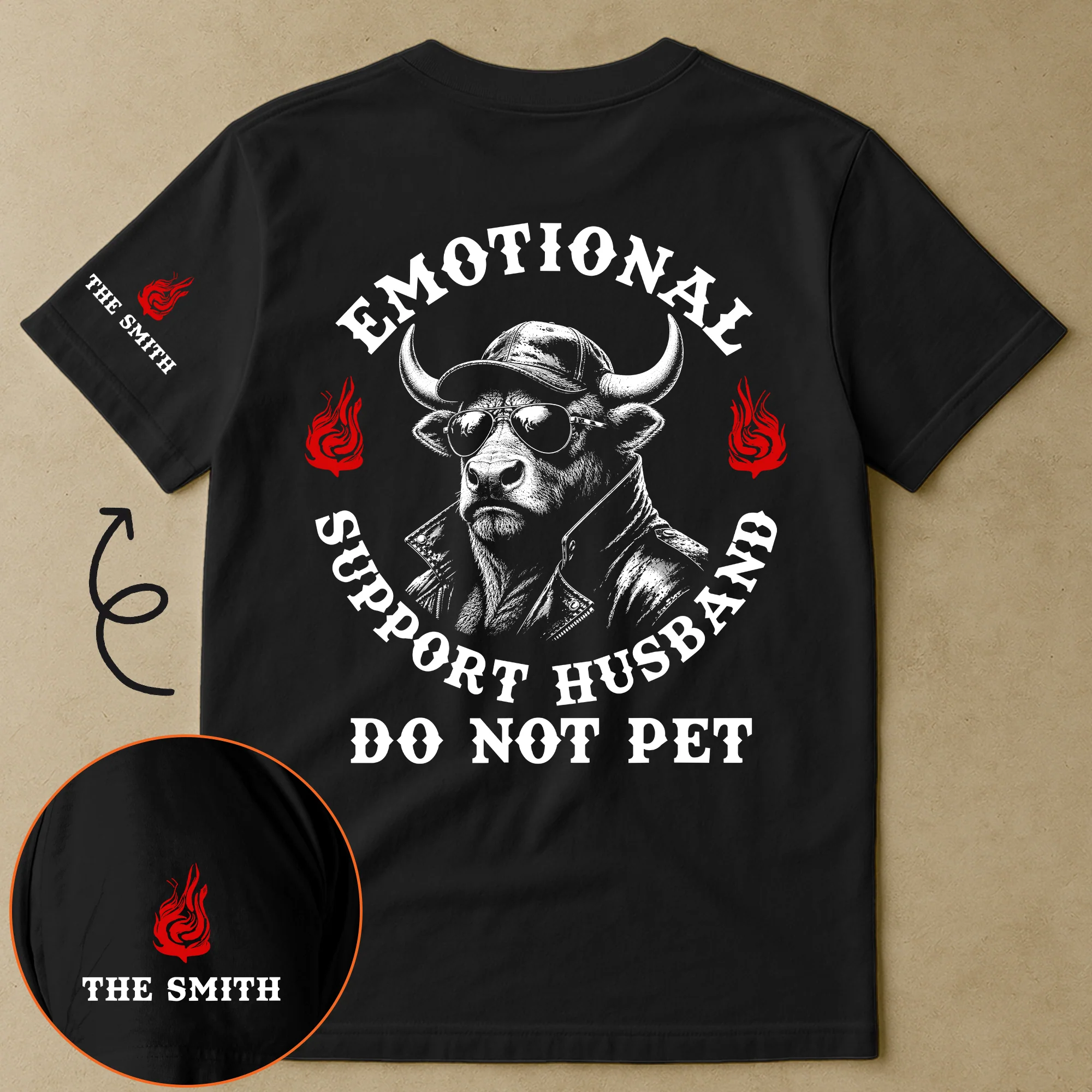 Emotional Support Husband Do Not - Funny Shirt For Him - Up To 10 Names - Personalized Shirt - Image 3