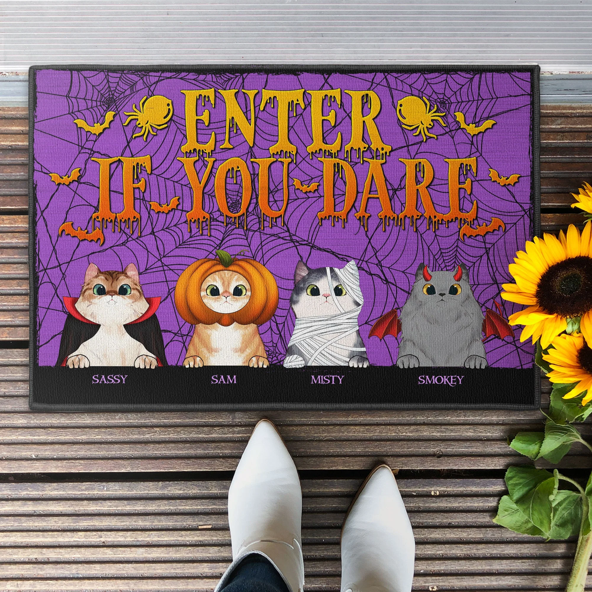 Enter If You Dare - Personalized Doormat - Halloween Gift For Cat Lover, Dog Mom - Image 2