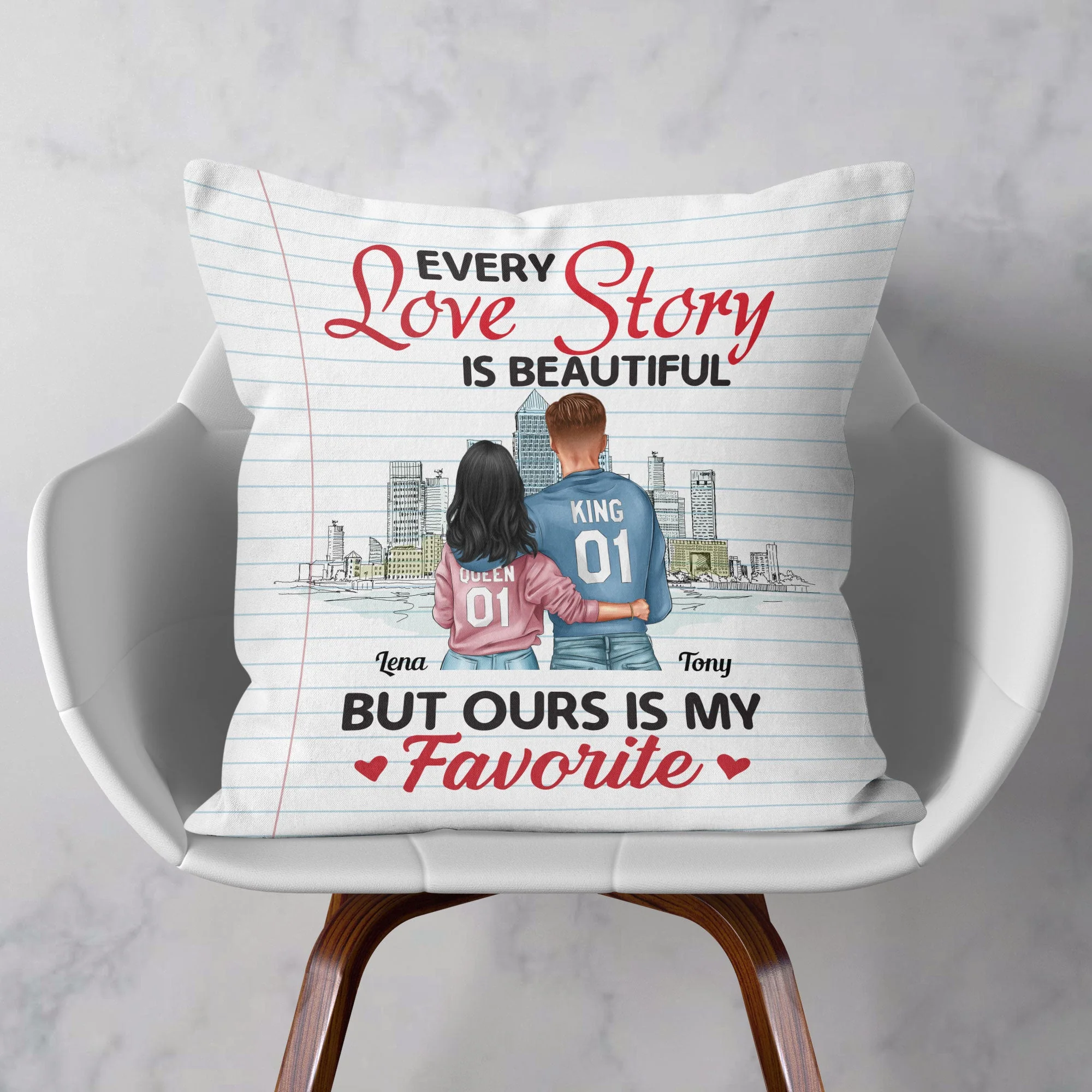 Every Love Story Is Beautiful - Personalized Pillow (Insert Included) - Birthday, Anniversary, Loving Gift For Husband, Wife, Couple, Partner - Image 2