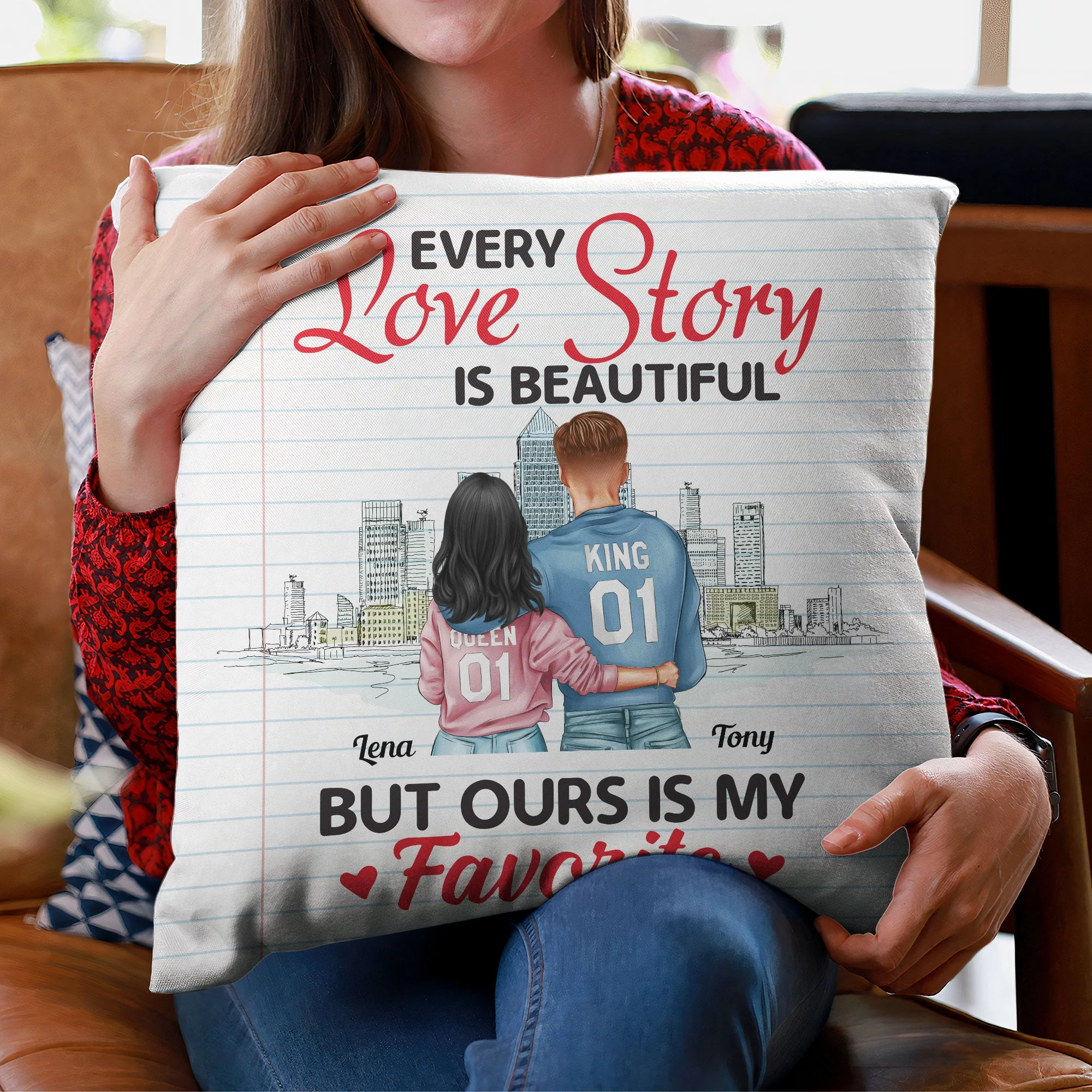 Every Love Story Is Beautiful - Personalized Pillow (Insert Included) - Birthday, Anniversary, Loving Gift For Husband, Wife, Couple, Partner - Image 3