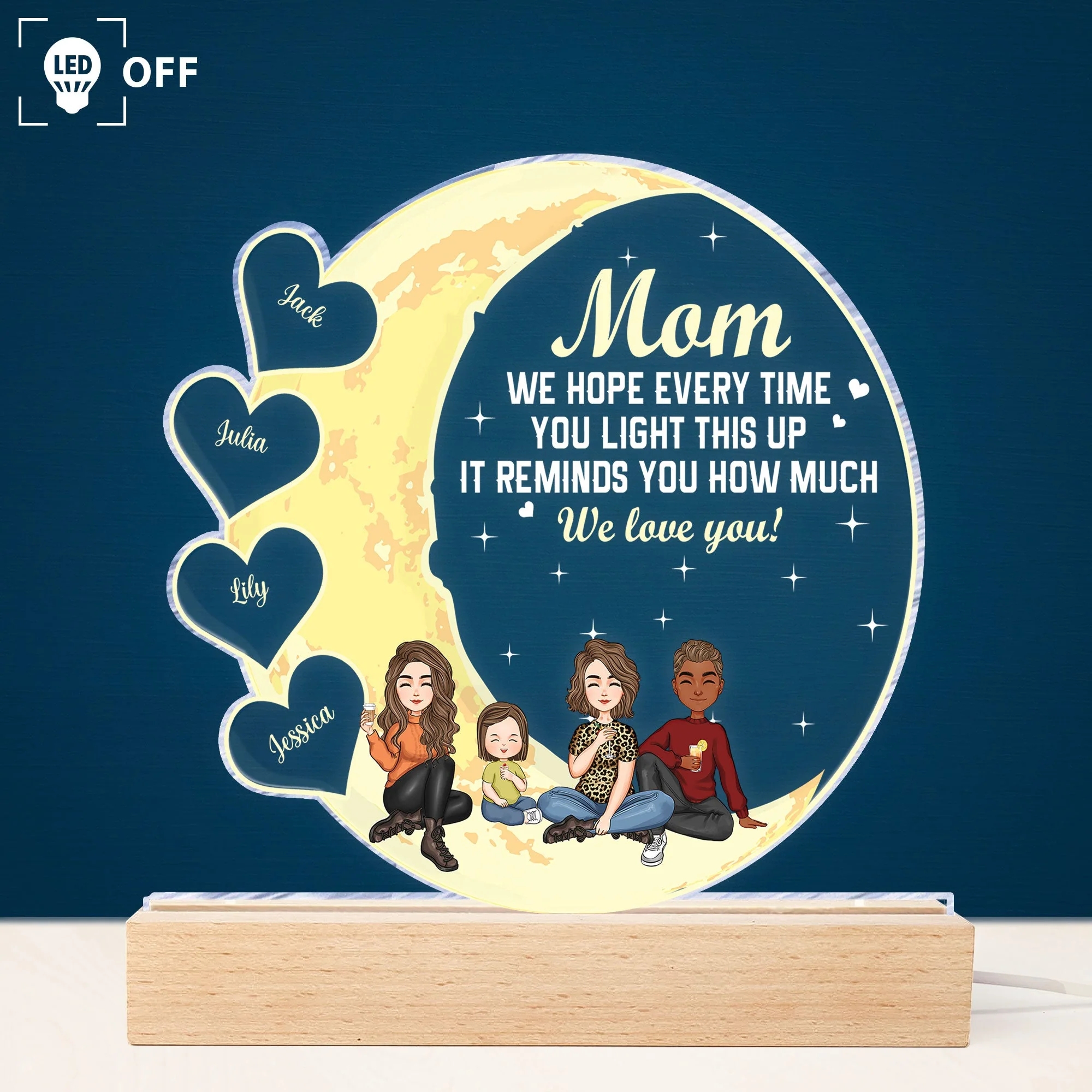 Every Time You Light This Up It Reminds You How Much We Love You - Personalized LED Light - Image 2
