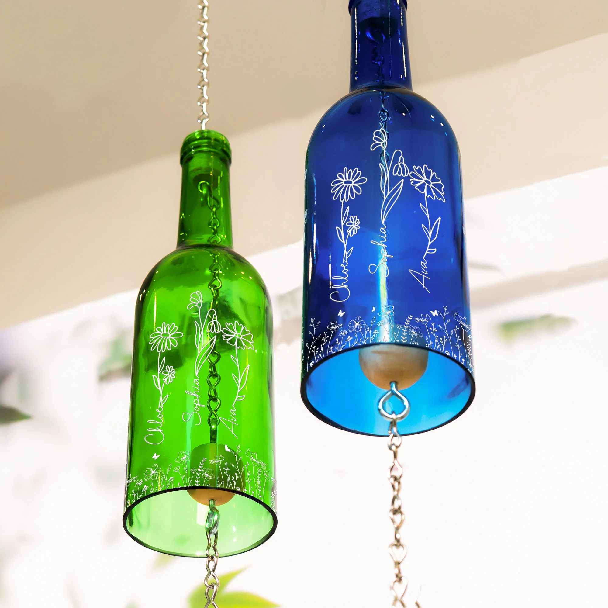 Every Time You Listen To The Wind - We Love You - Personalized Wine Bottle Wind Chime - Image 2