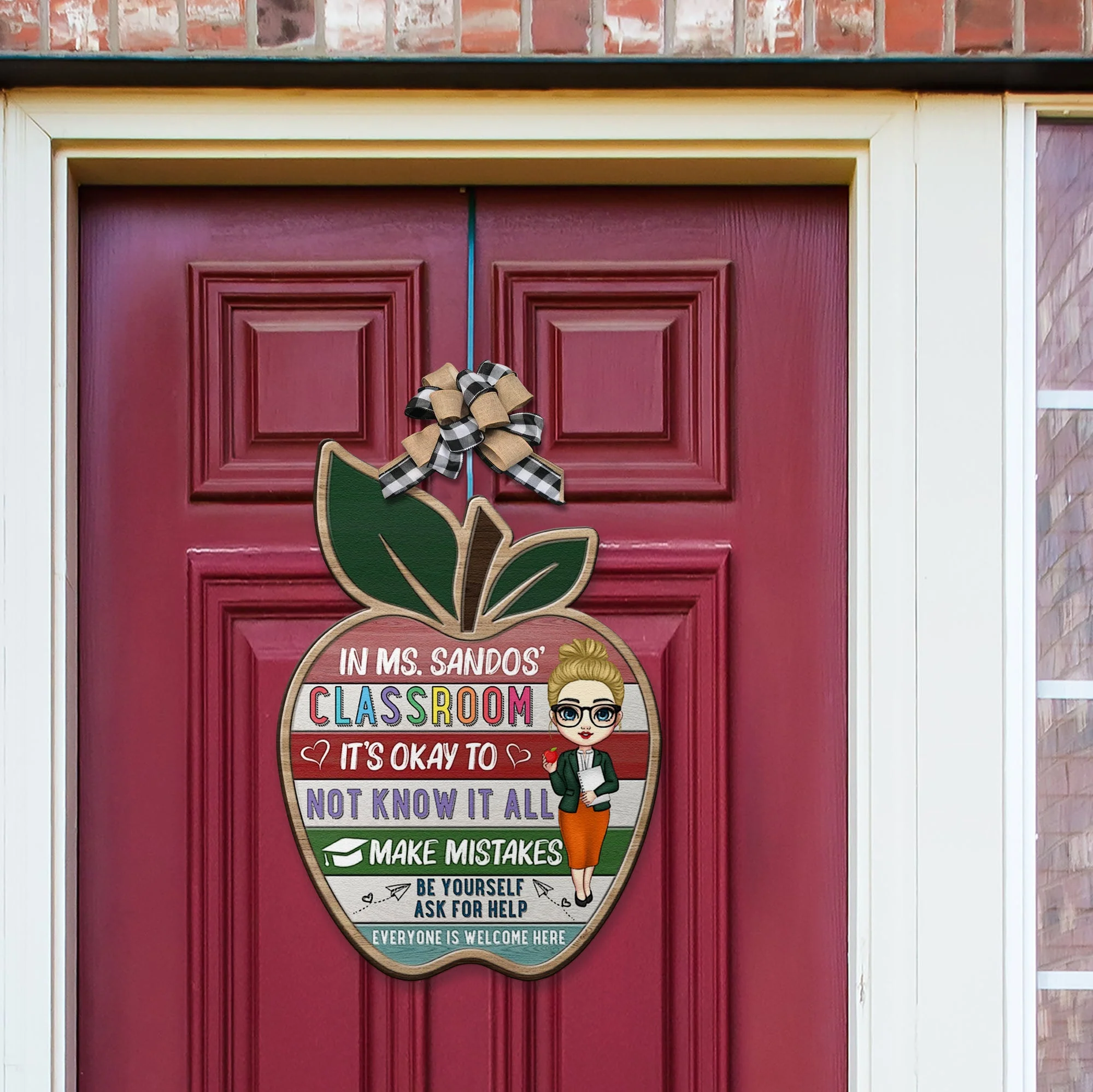 Everyone Is Welcome - Personalized Shaped Wood Sign - Image 3