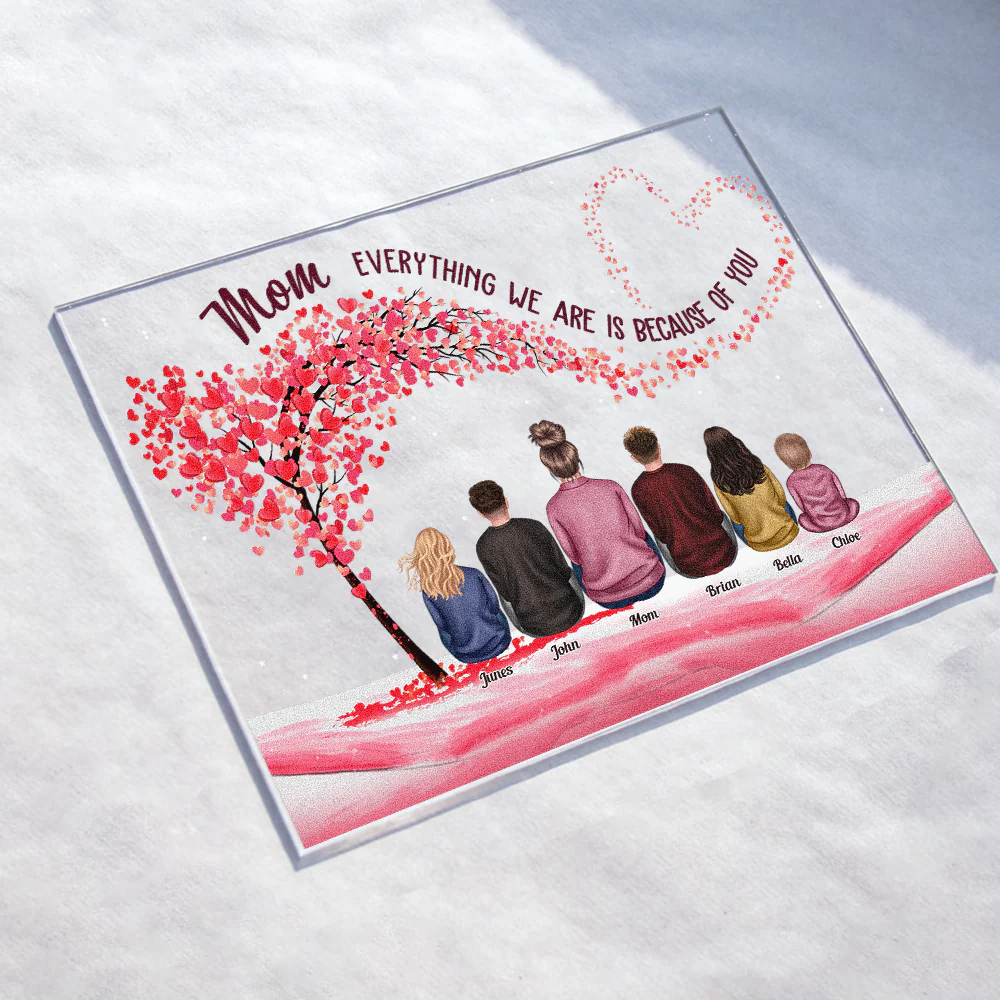 Everything We Are Is Because Of You - Personalized Acrylic Plaque - Image 3