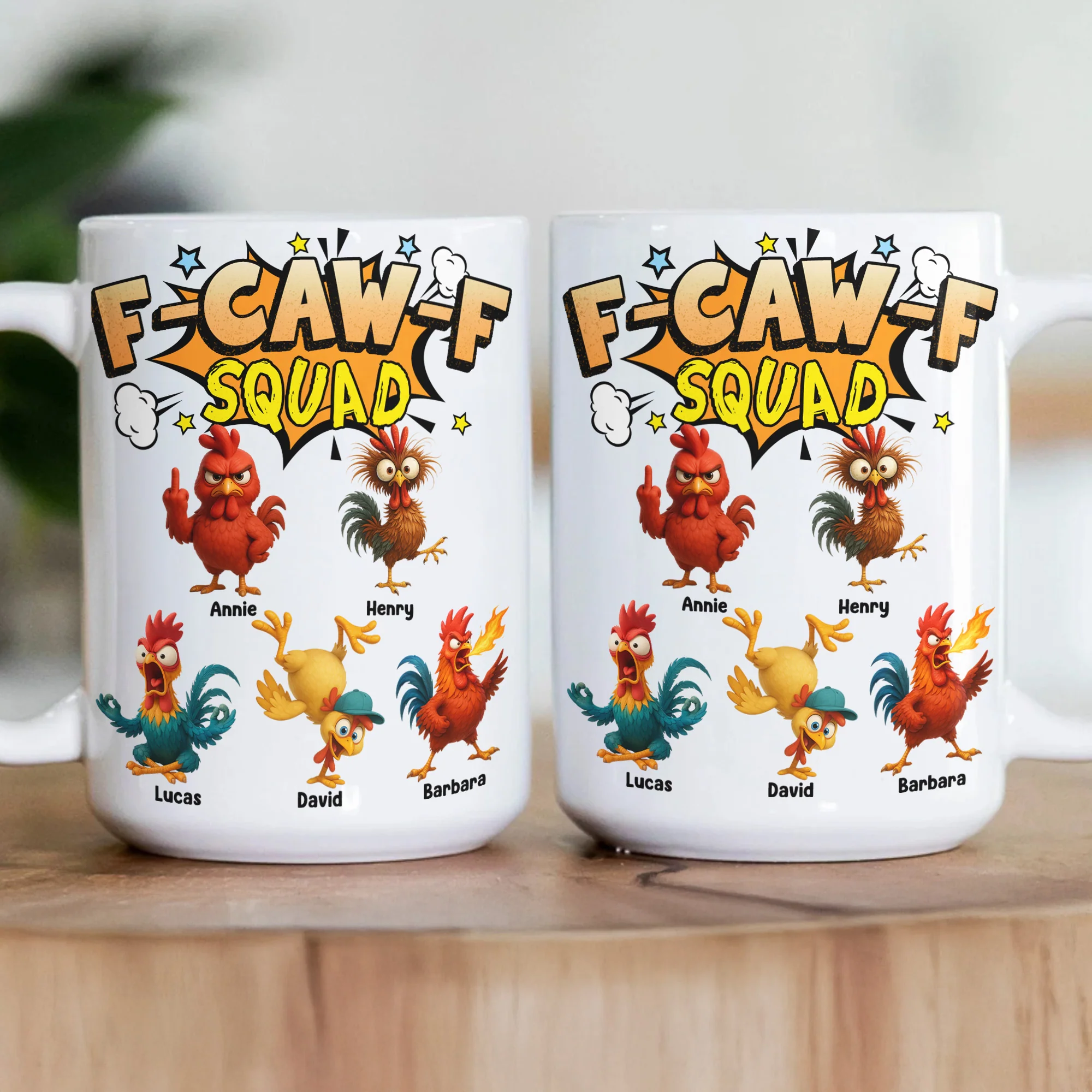 F-Caw-F Squad Funny Exchange Gift, White Elephant Gift For Team - Personalized Mug - Image 3