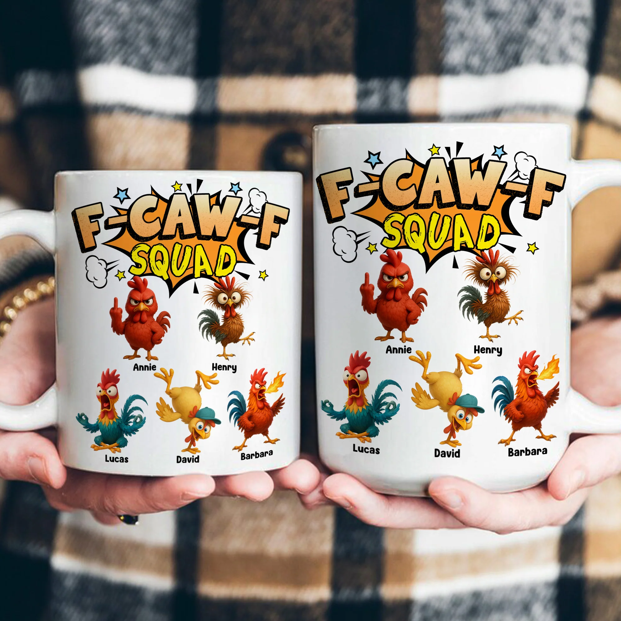 F-Caw-F Squad Funny Exchange Gift, White Elephant Gift For Team - Personalized Mug - Image 4