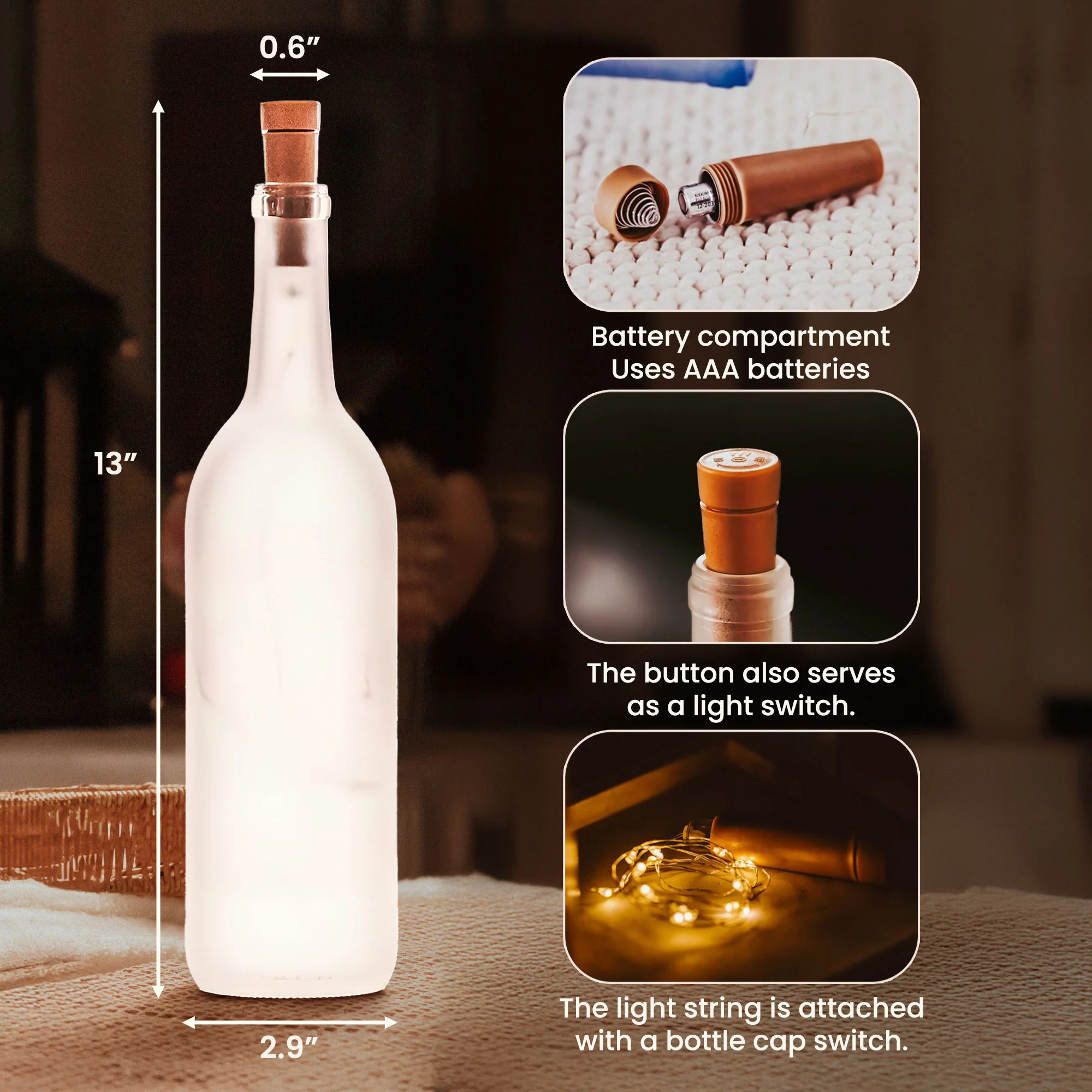 F*ck Valentine's Day I Love You Every Day 3D Couple Clipart - Personalized Bottle Lamp - Image 4