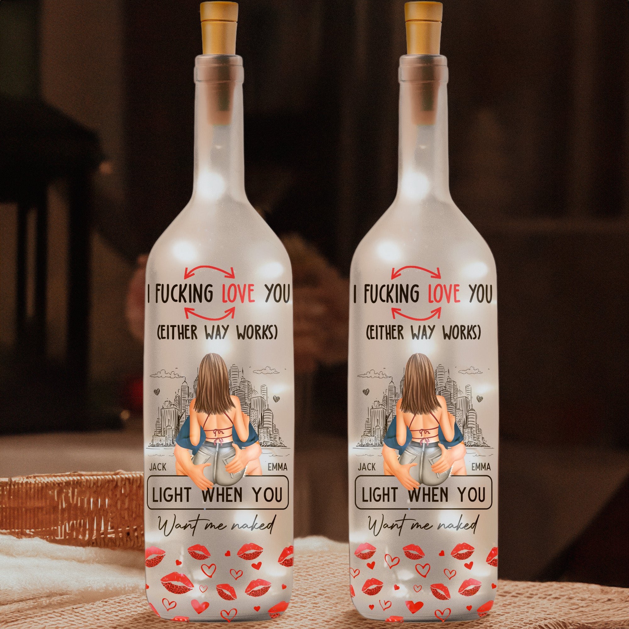 F*cking Love You Light When You Want Me Naked - Personalized Bottle Lamp - Image 2