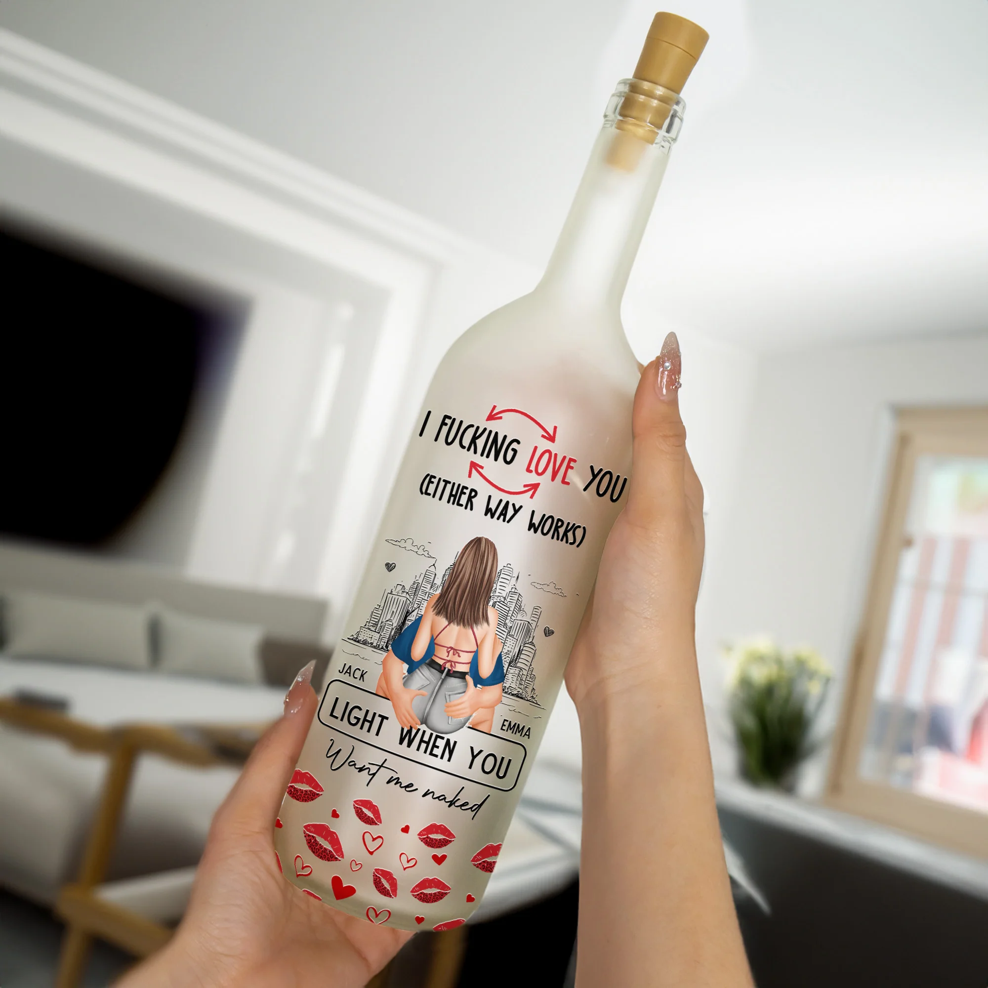 F*cking Love You Light When You Want Me Naked - Personalized Bottle Lamp - Image 3