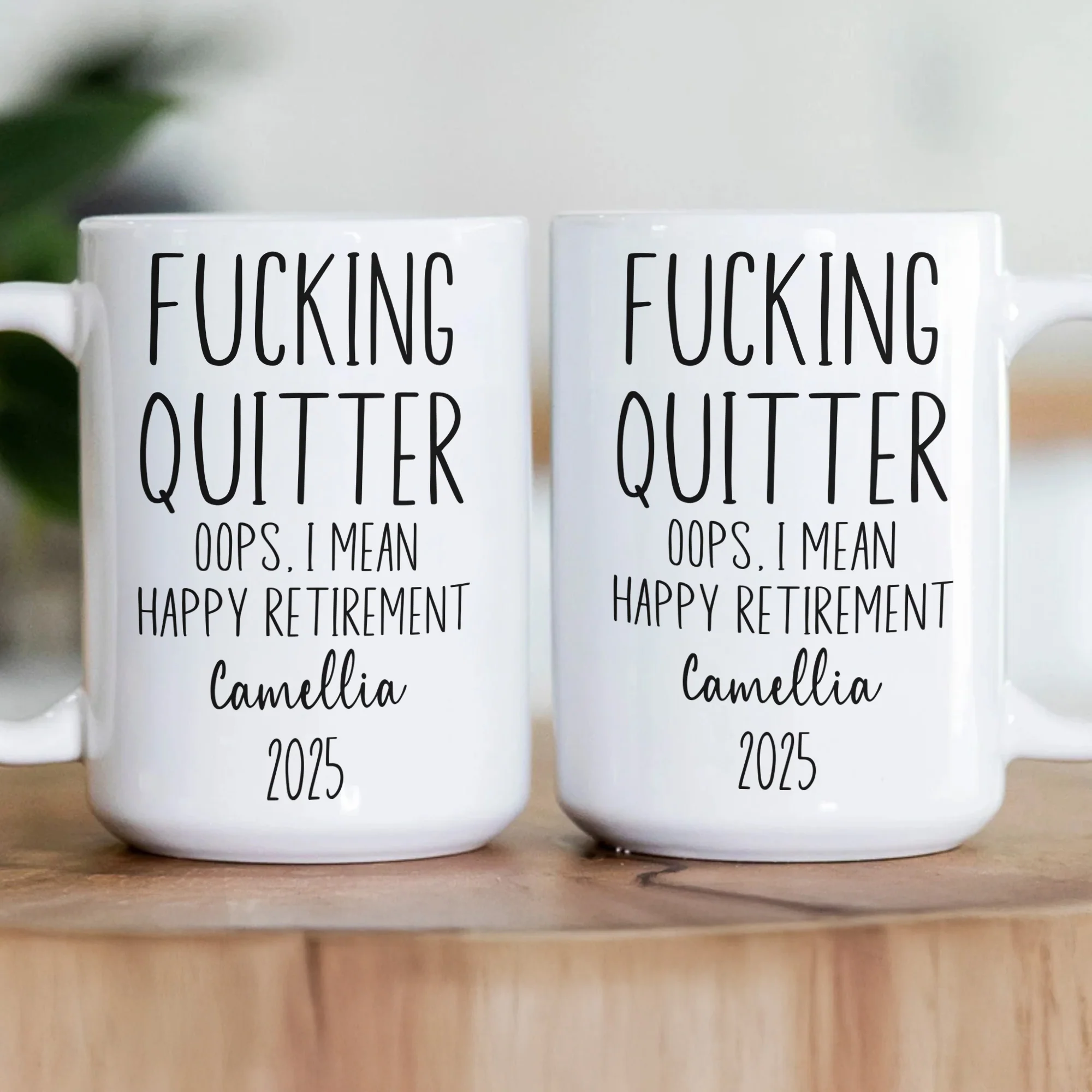 F*cking Quitter Oops I Mean Happy Retirement Funny Retirement Gift - Personalized Mug - Image 3