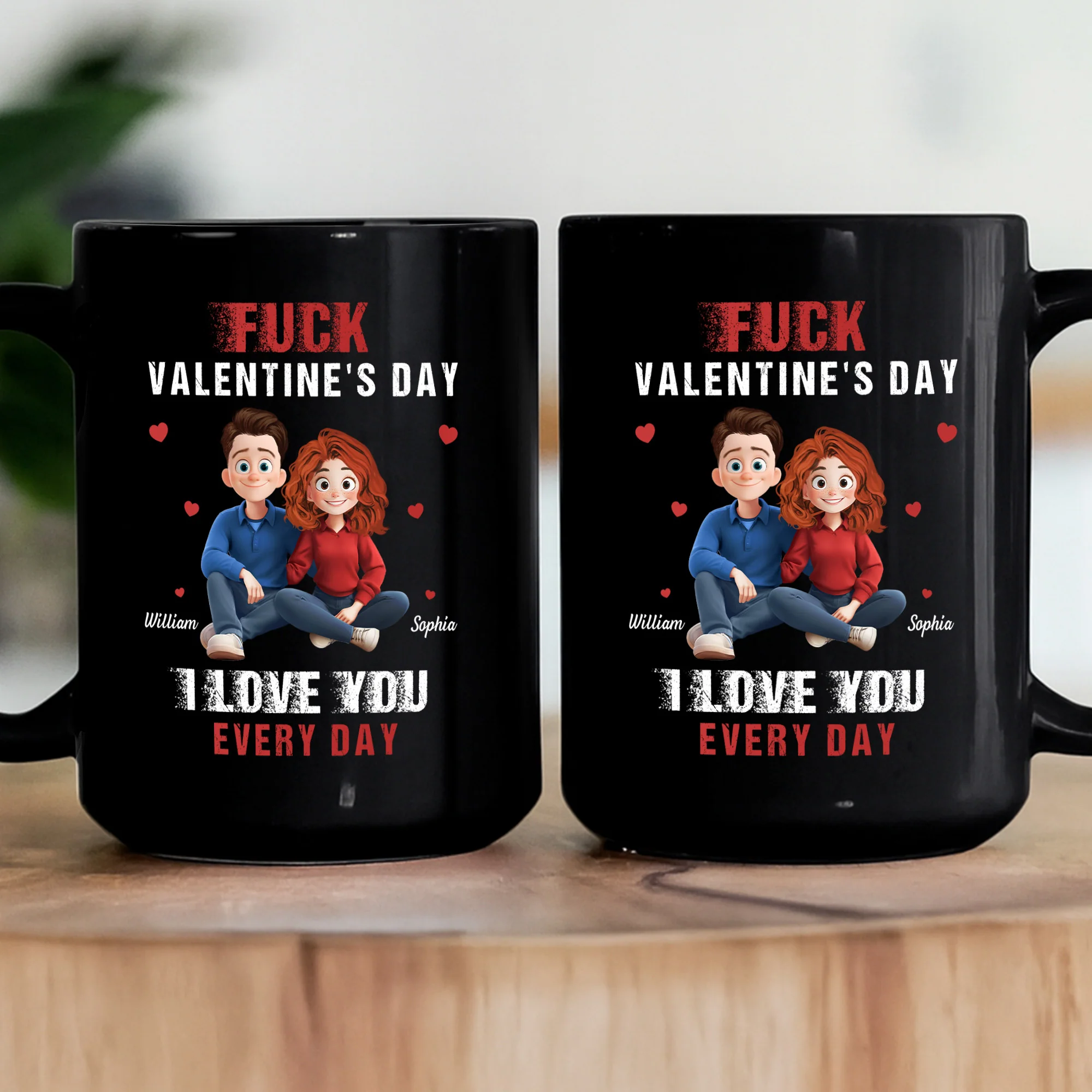 F Valentine's Day I Love You Every Day New Version Gift For Him, Her - Personalized Mug - Image 5