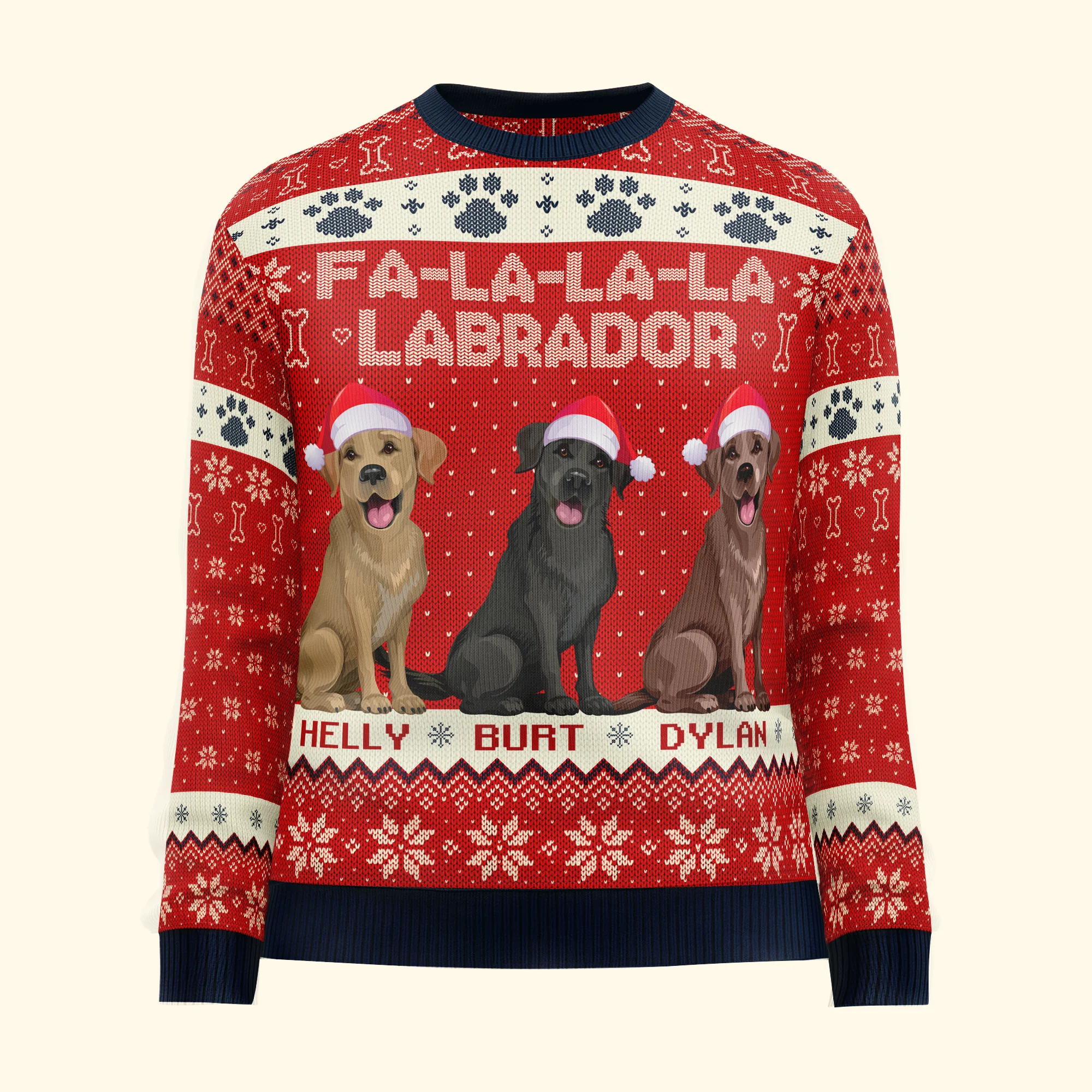 Fa-La-La-La-Labrador Dog Lovers - Personalized Ugly Sweater - Image 5