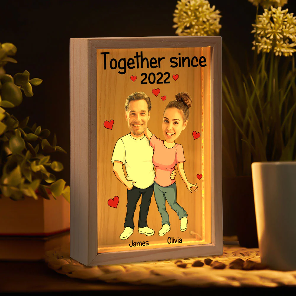 Face Couple Together  - Personalized Photo Frame Light Box - Image 4