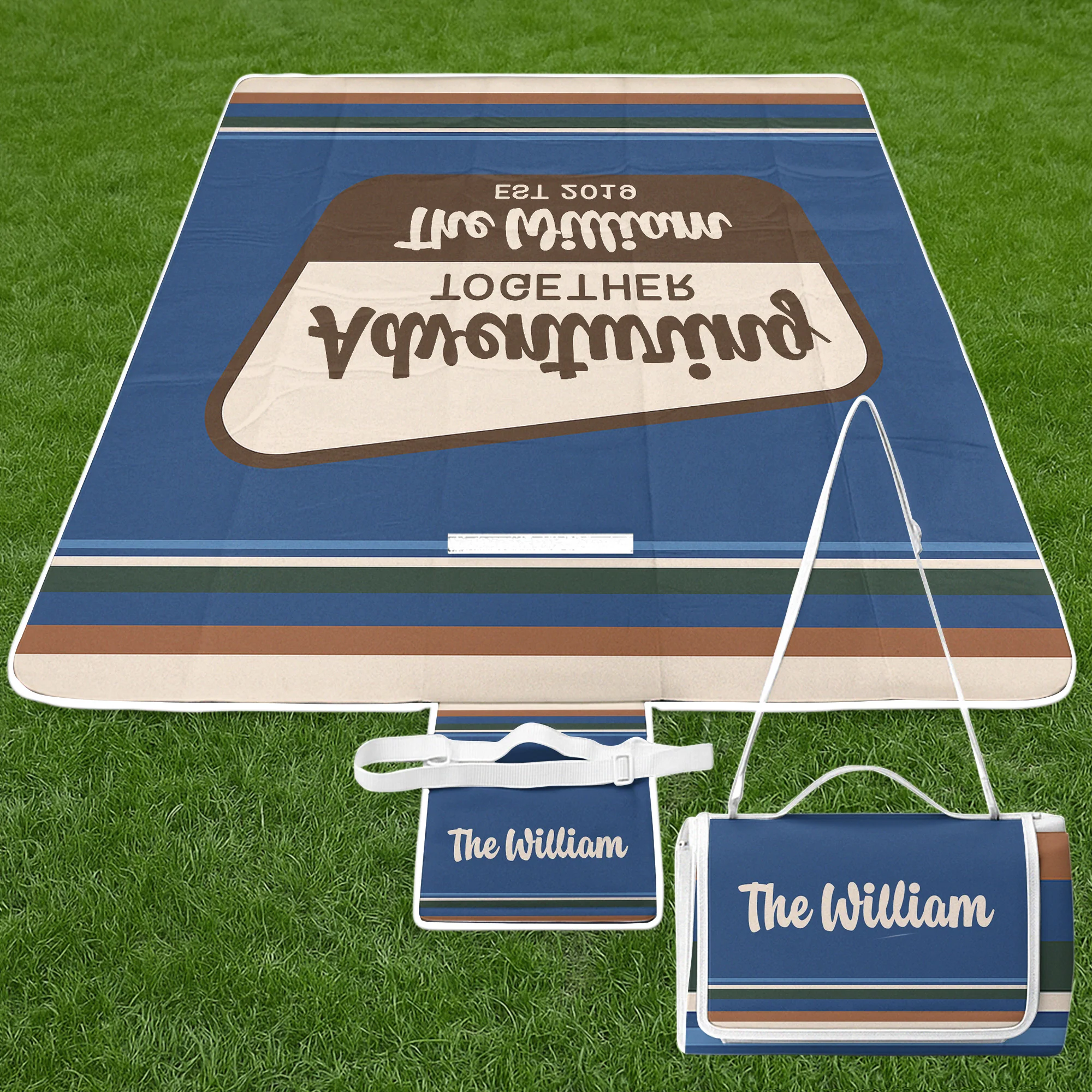 Family Adventuring Together - Personalized Picnic Blanket - Image 2