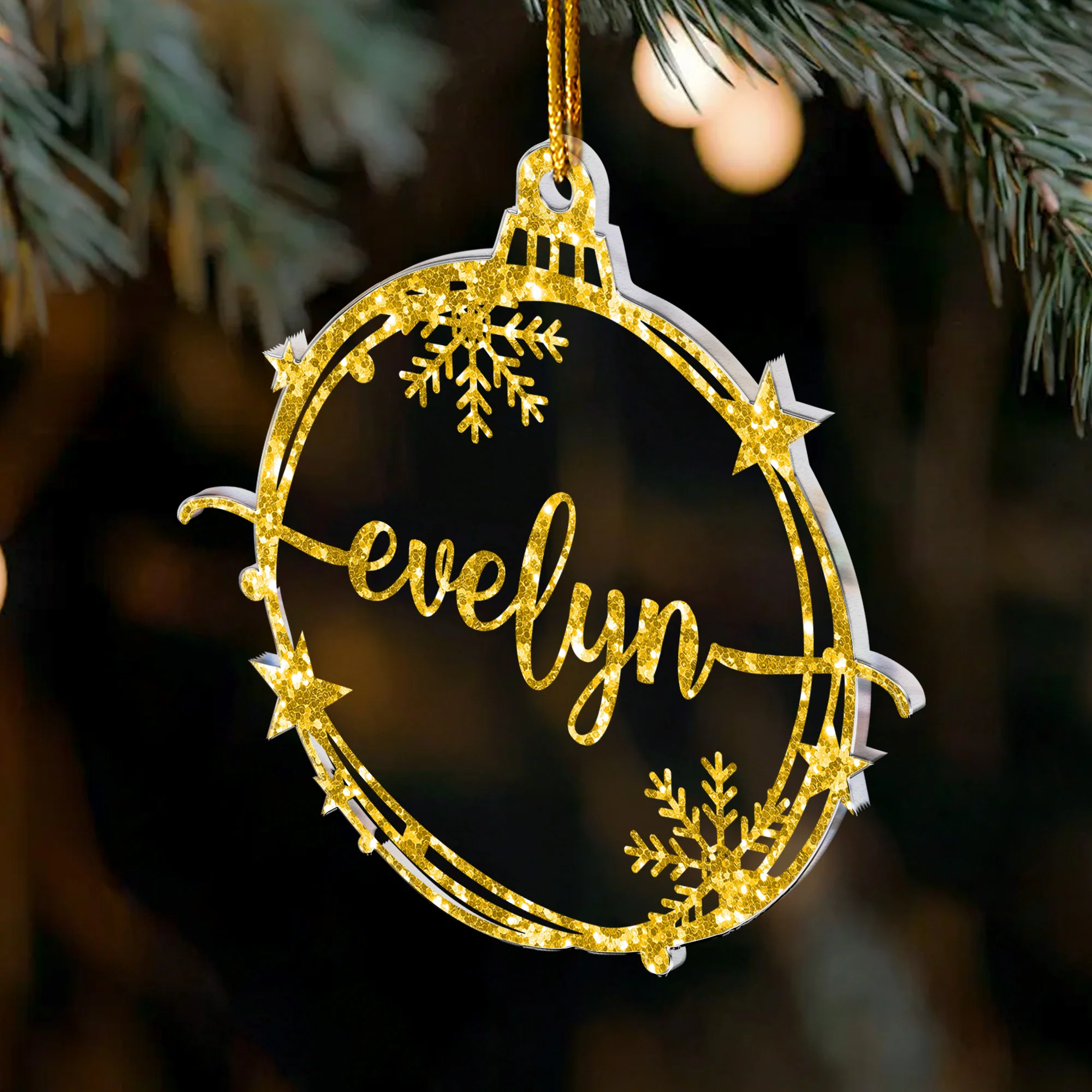 Family Christmas Ornament With Name Xmas Baubles - Personalized Acrylic Ornament - Image 3