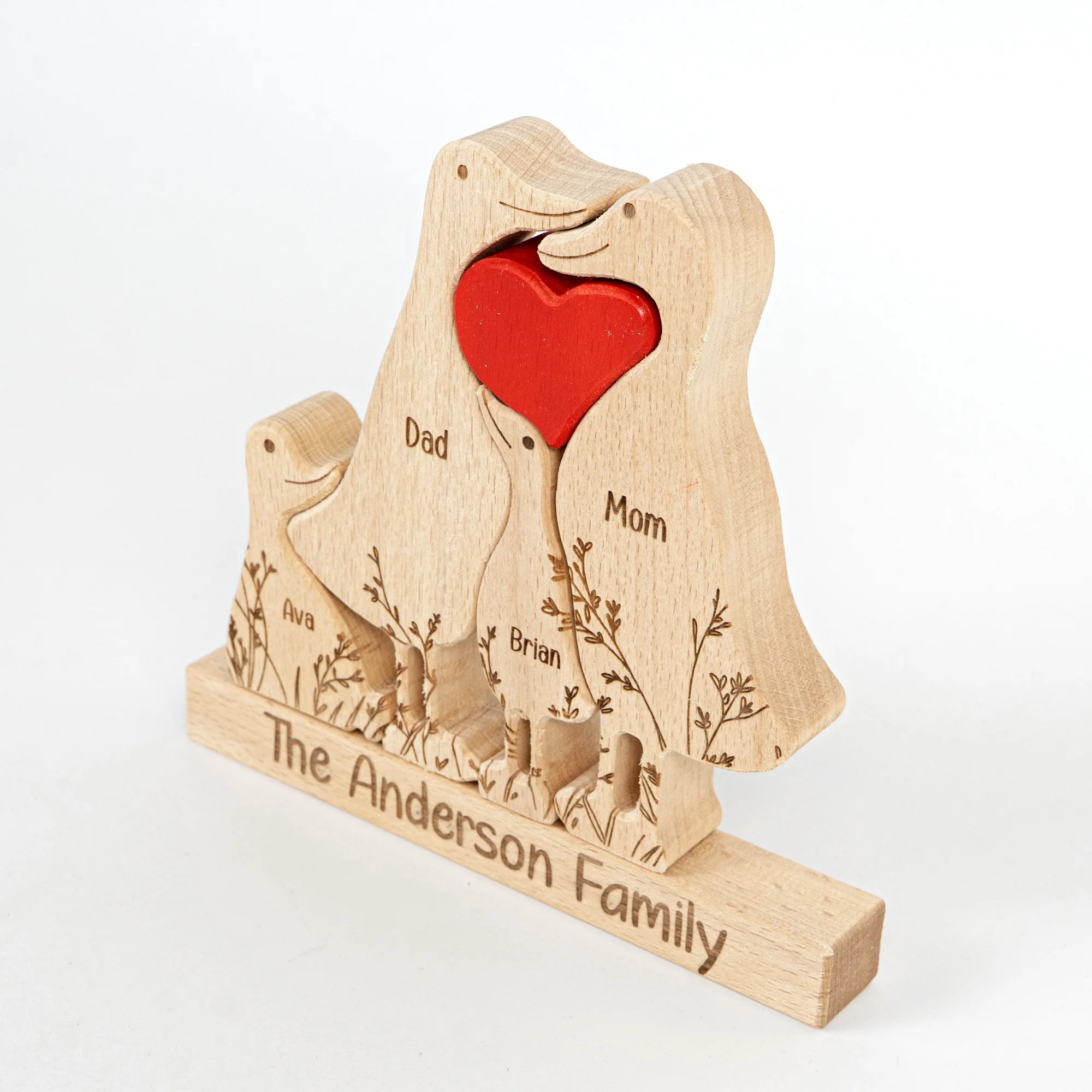 Family Custom Name - Personalized Wooden Duck Family Puzzle - Image 3