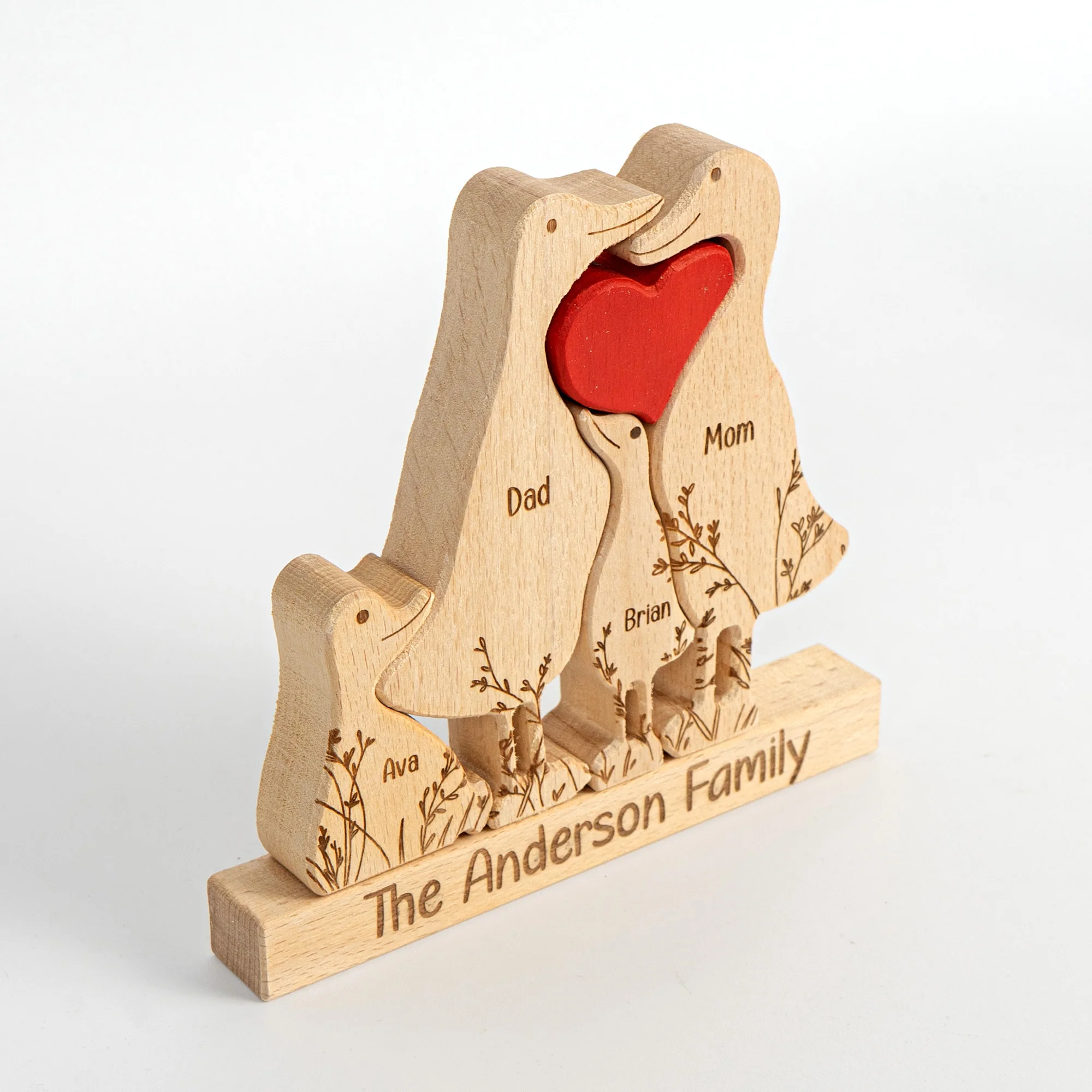 Family Custom Name - Personalized Wooden Duck Family Puzzle - Image 4