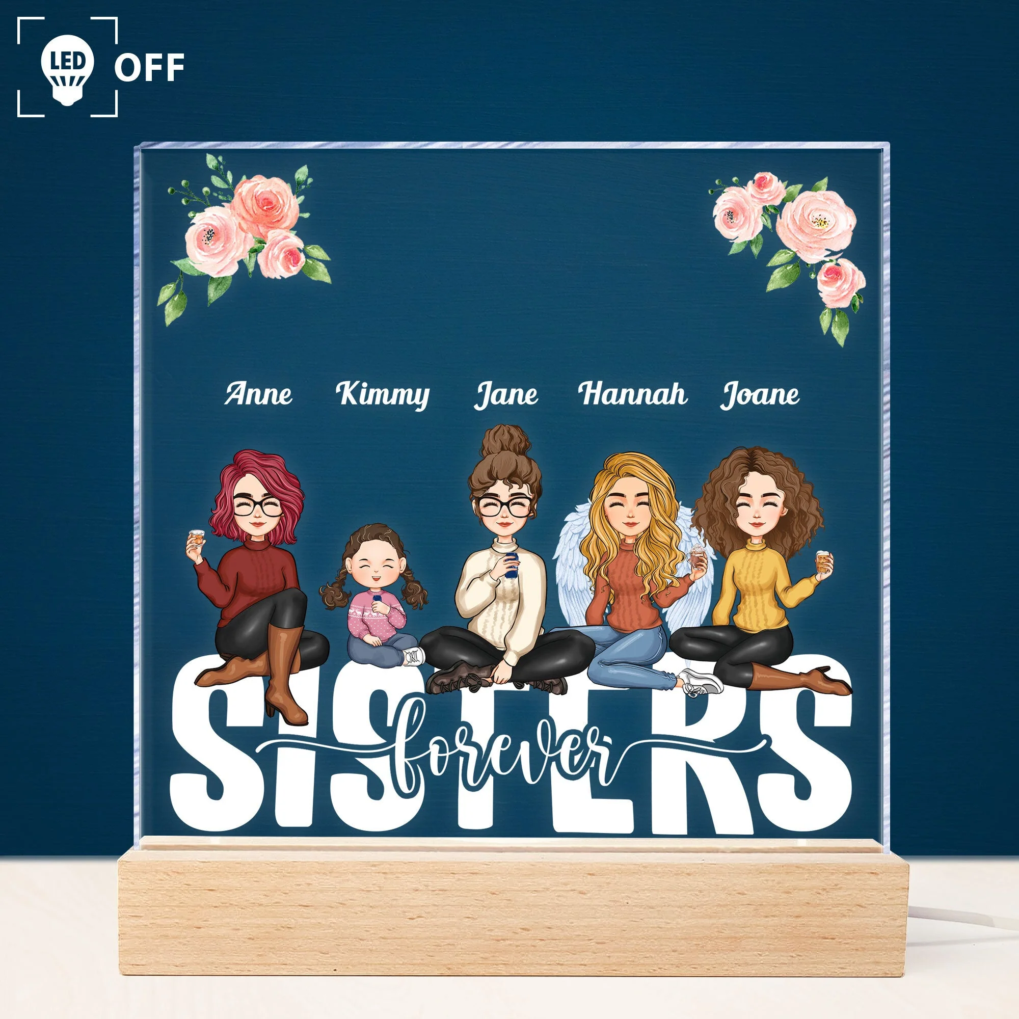 Sisters Forever - Personalized LED Light - Image 6