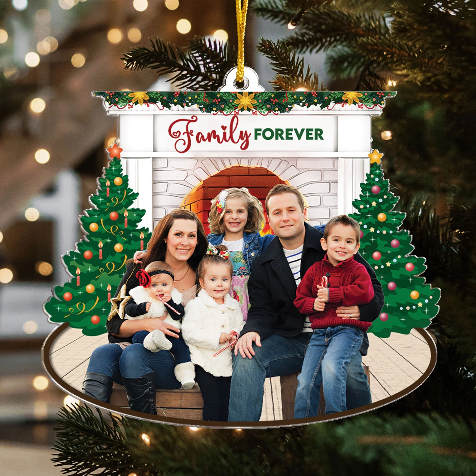 Family Forever - Personalized Acrylic Photo Ornament - Image 4