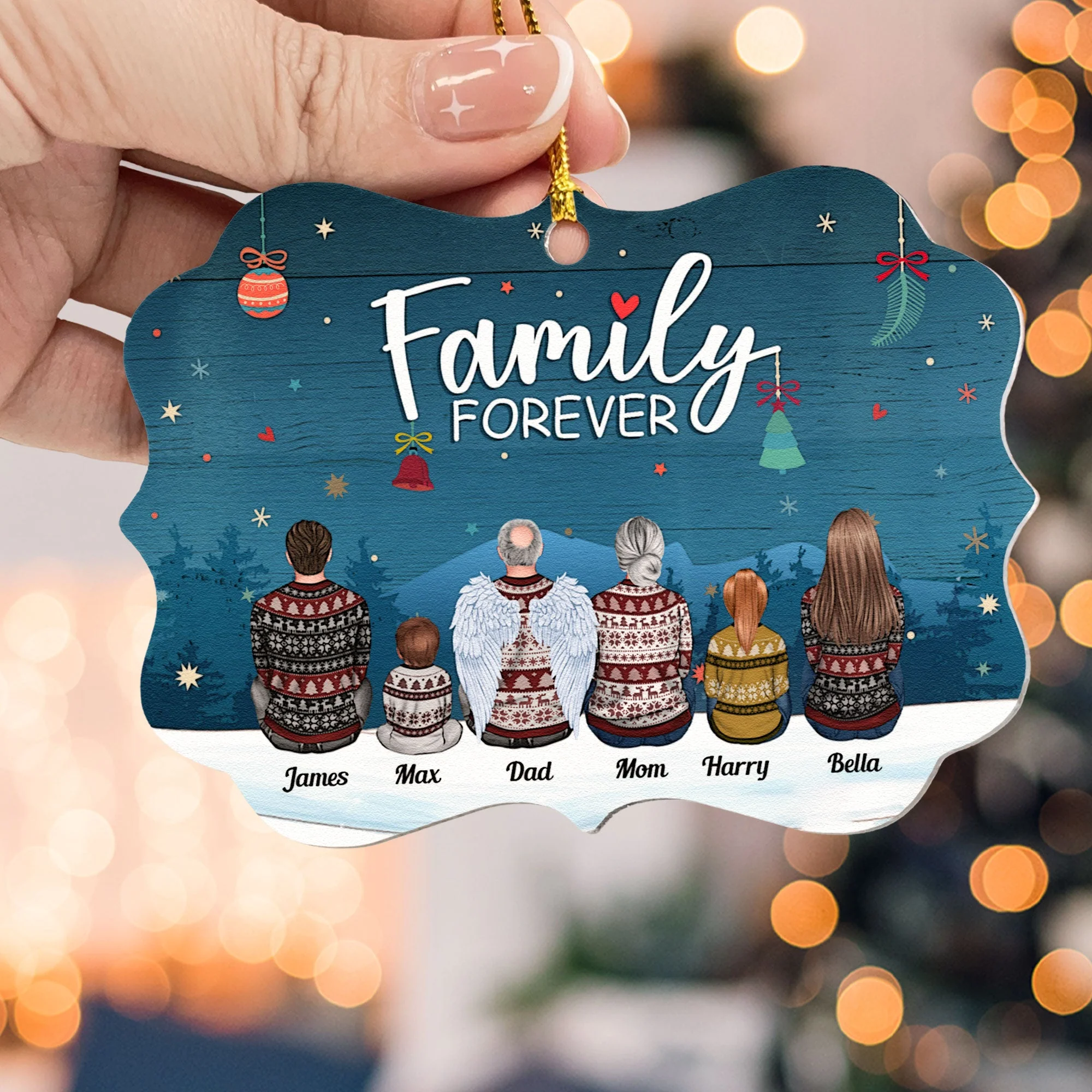 Family Forever - Personalized Aluminum Ornament - Image 4