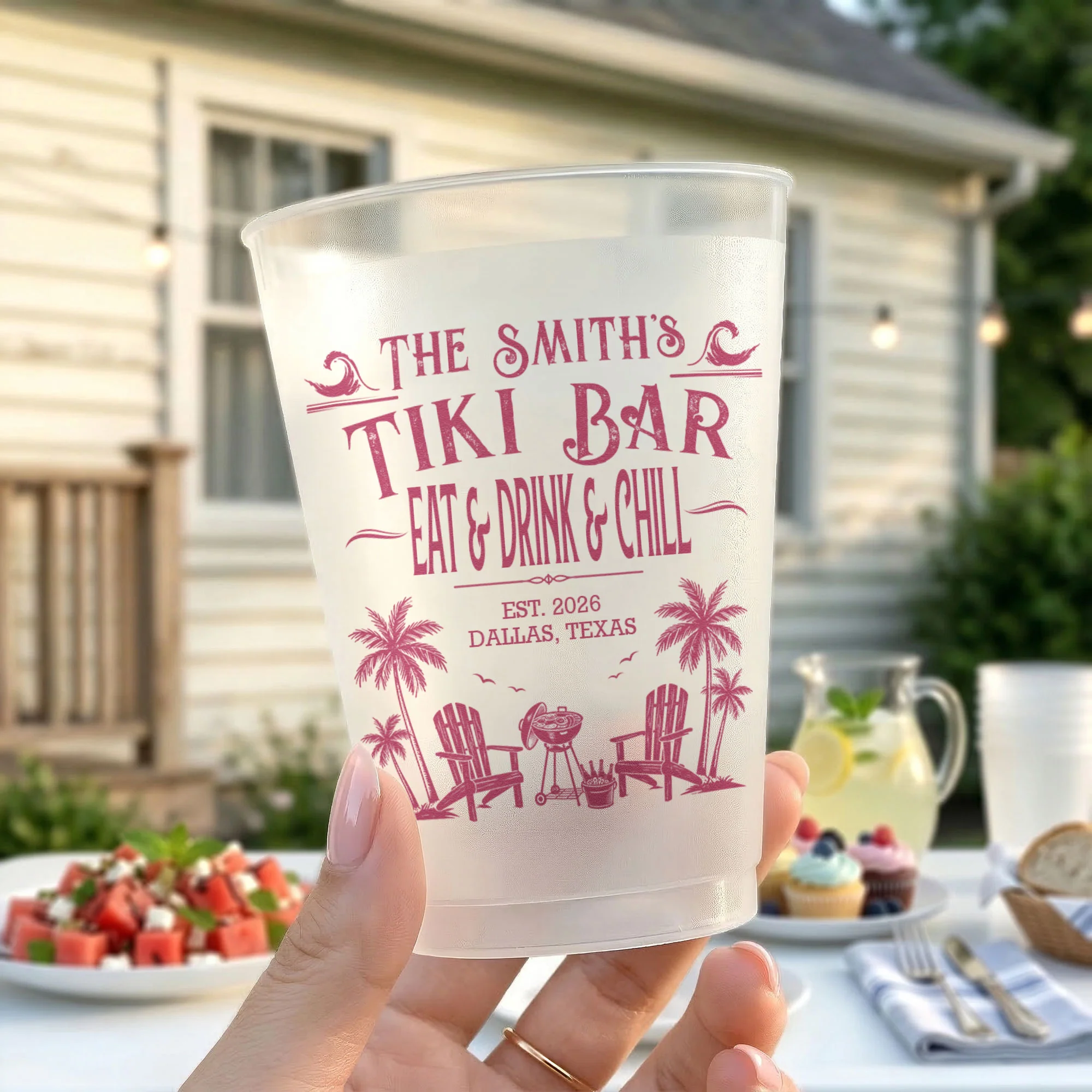 Family & Friends Pool & Bar Party Favors, Proudly Serving Whatever You Brought Summer Vacation - Personalized Cups - Image 6