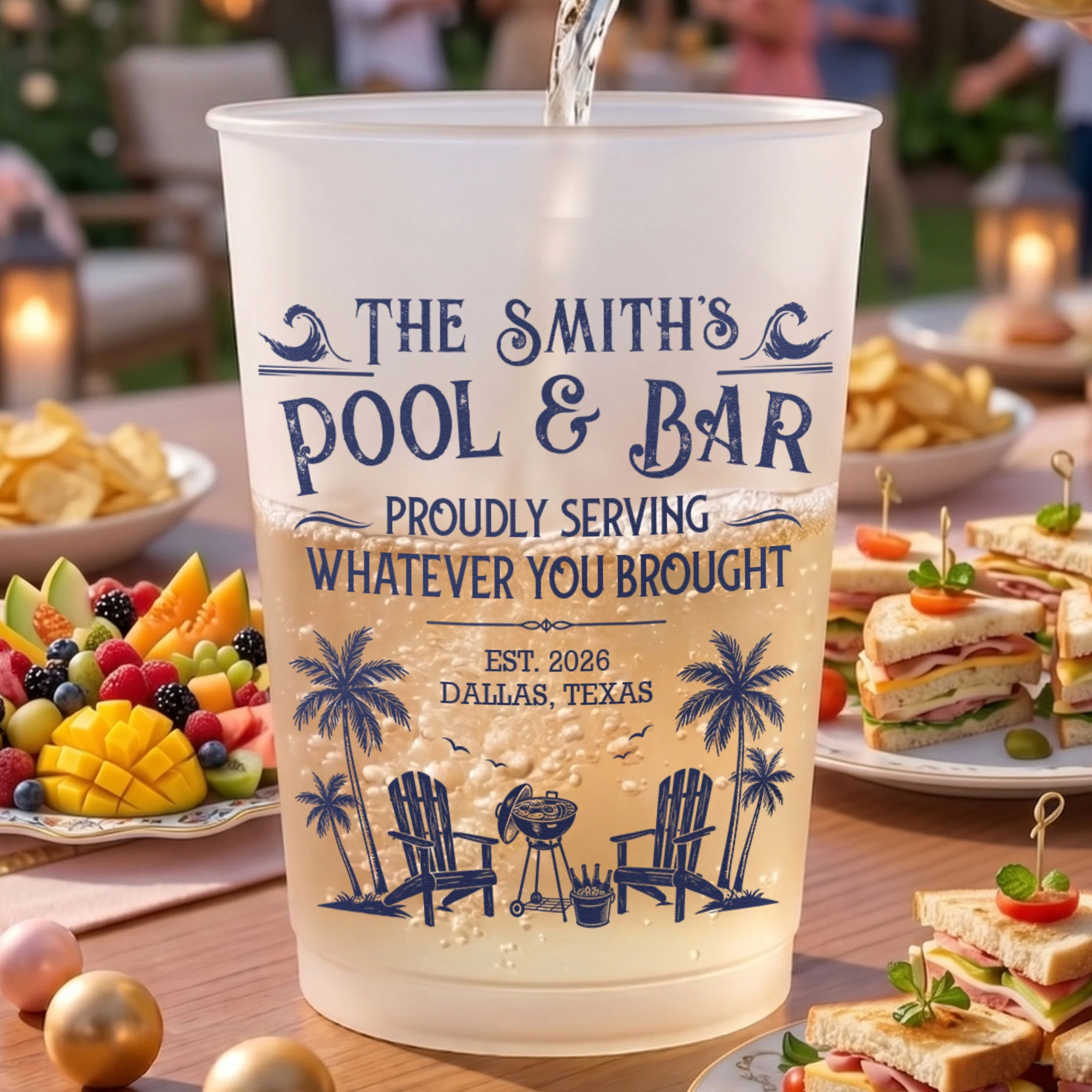 Family & Friends Pool & Bar Party Favors, Proudly Serving Whatever You Brought Summer Vacation - Personalized Cups - Image 7