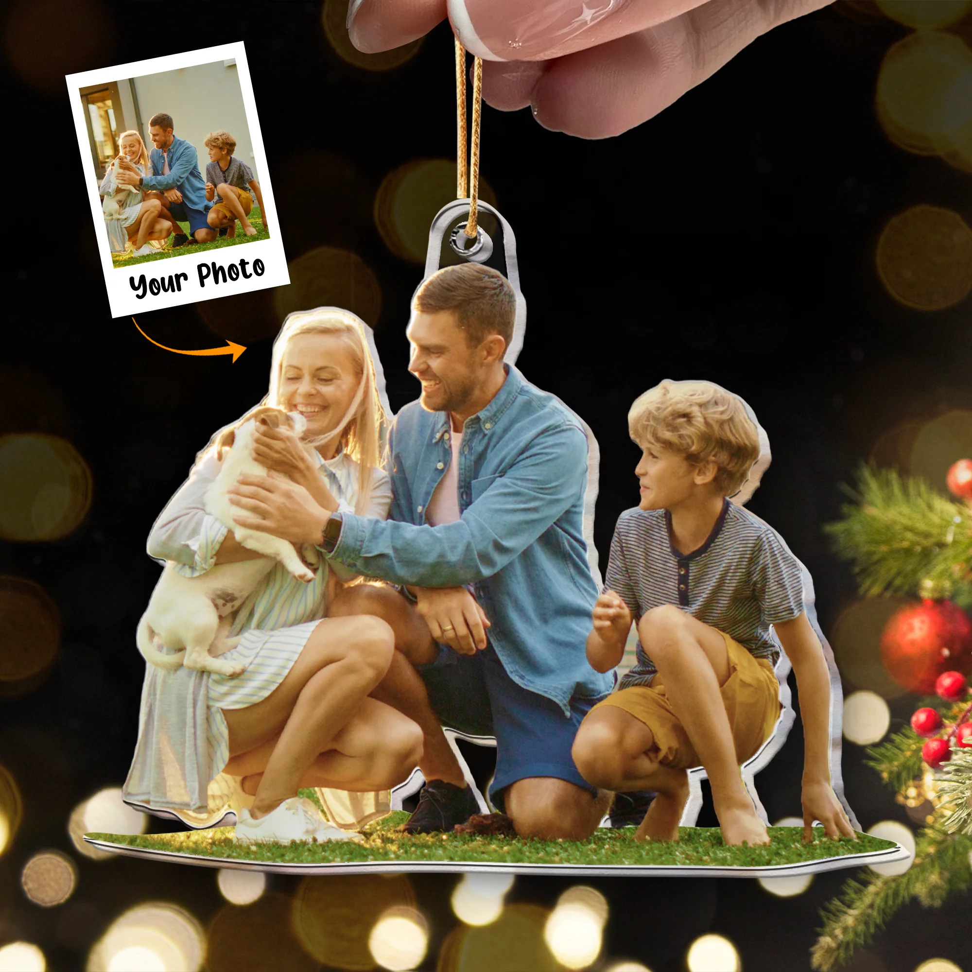 Family Gift - Personalized Family Photo Ornament - Image 4