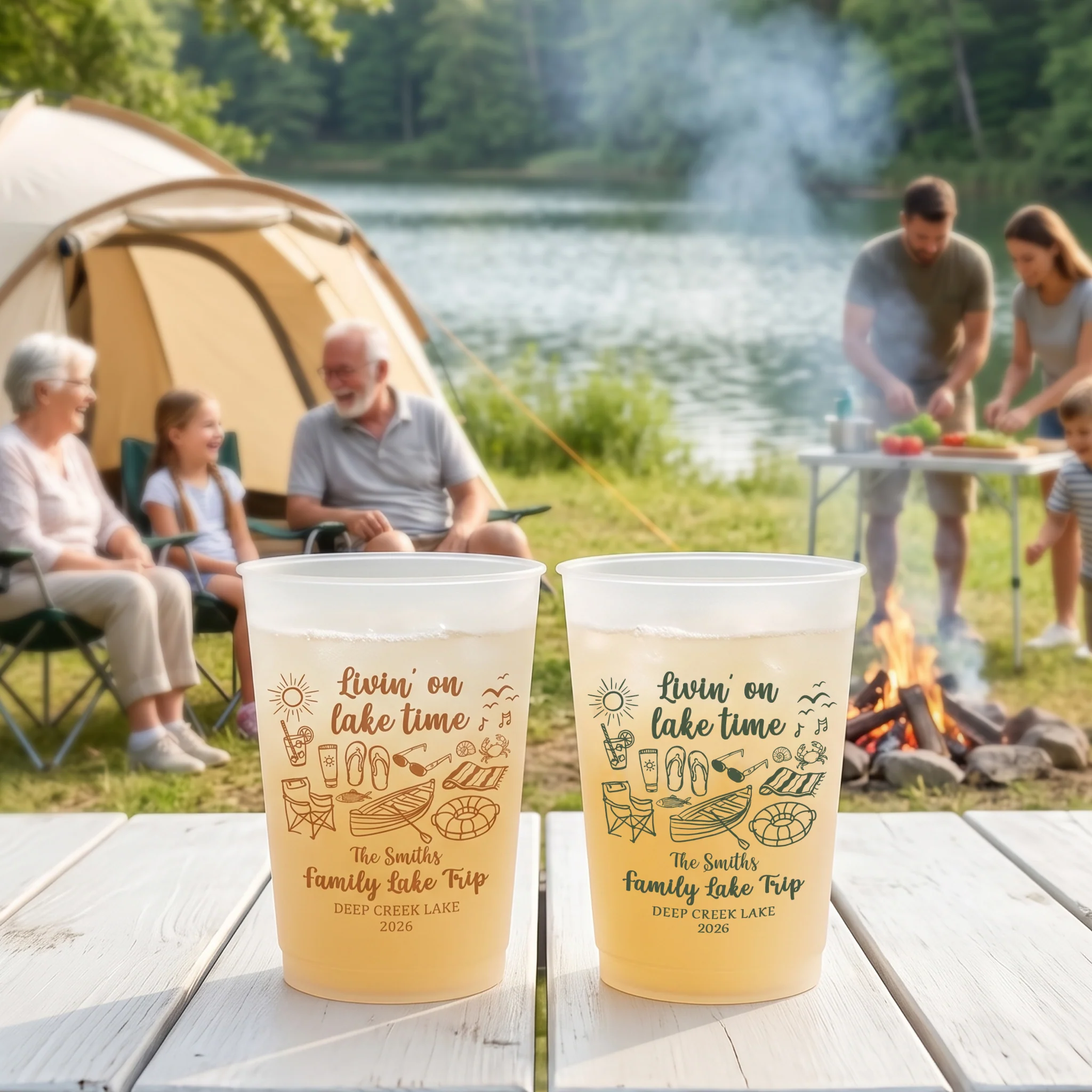 Family Lake Trip Party Favors - For Family, Cousins, Friends Vacation - Personalized Cups - Image 2