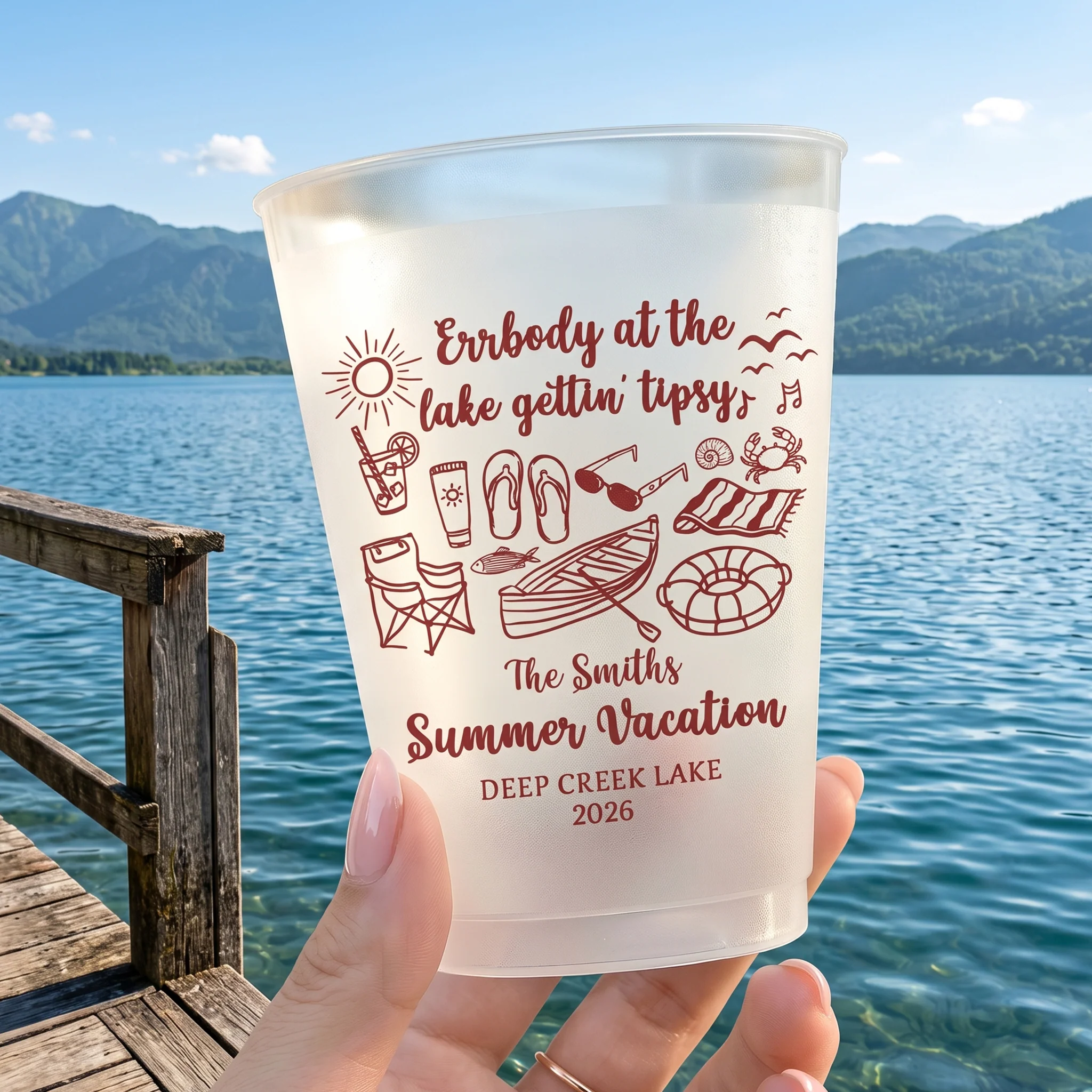 Family Lake Trip Party Favors - For Family, Cousins, Friends Vacation - Personalized Cups - Image 5