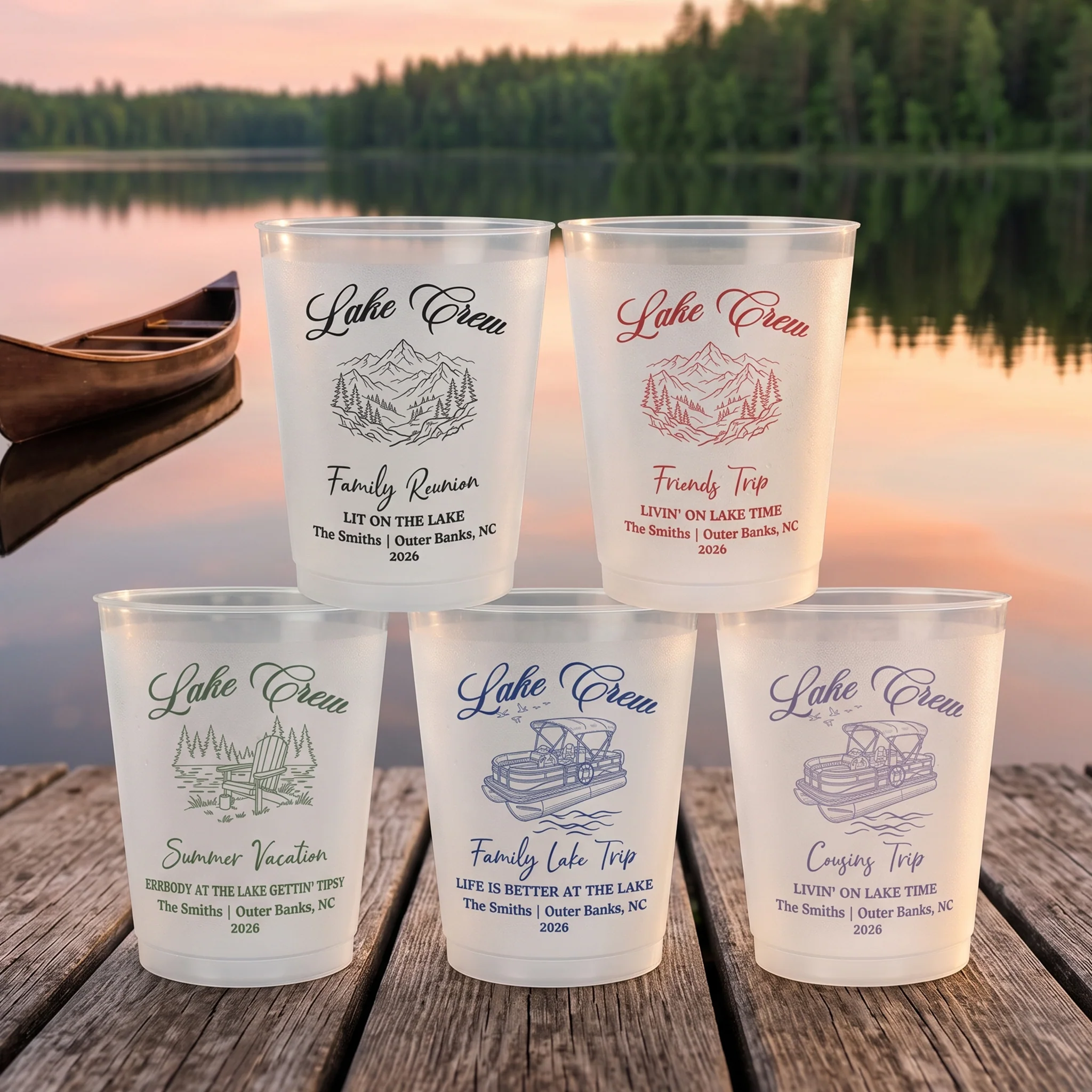 Family Lake Trip Party Favors, Life Is Better At The Lake - For Family, Cousins, Friends Vacation - Personalized Cups - Image 3