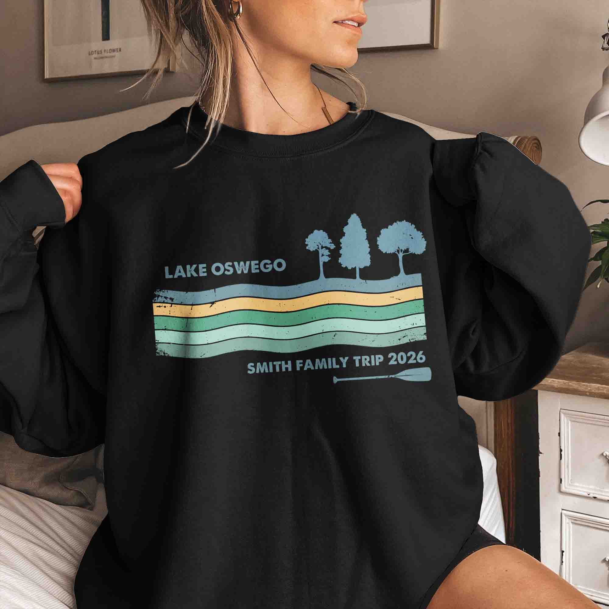 Family Lake Trip Retro, Family Matching Camping - Personalized Shirt - Image 4