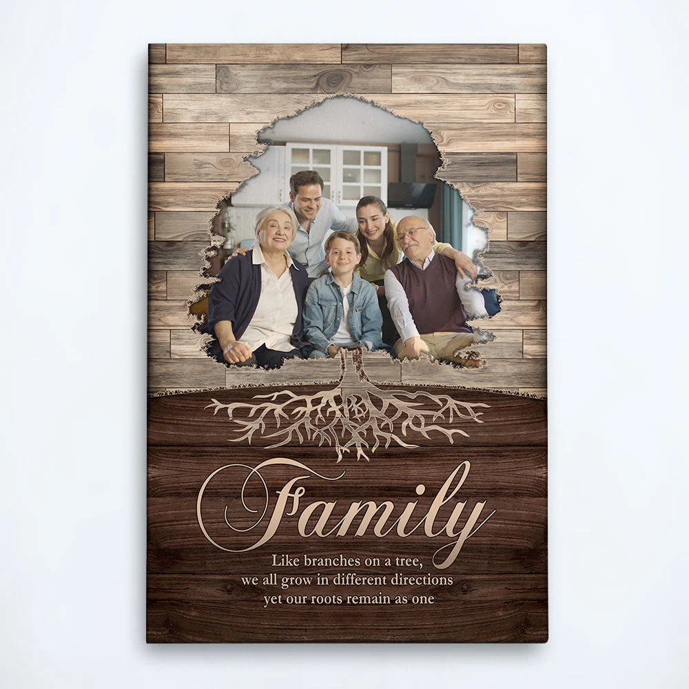 Family Like Branches On A Tree - Personalized Photo Wrapped Canvas - Image 4