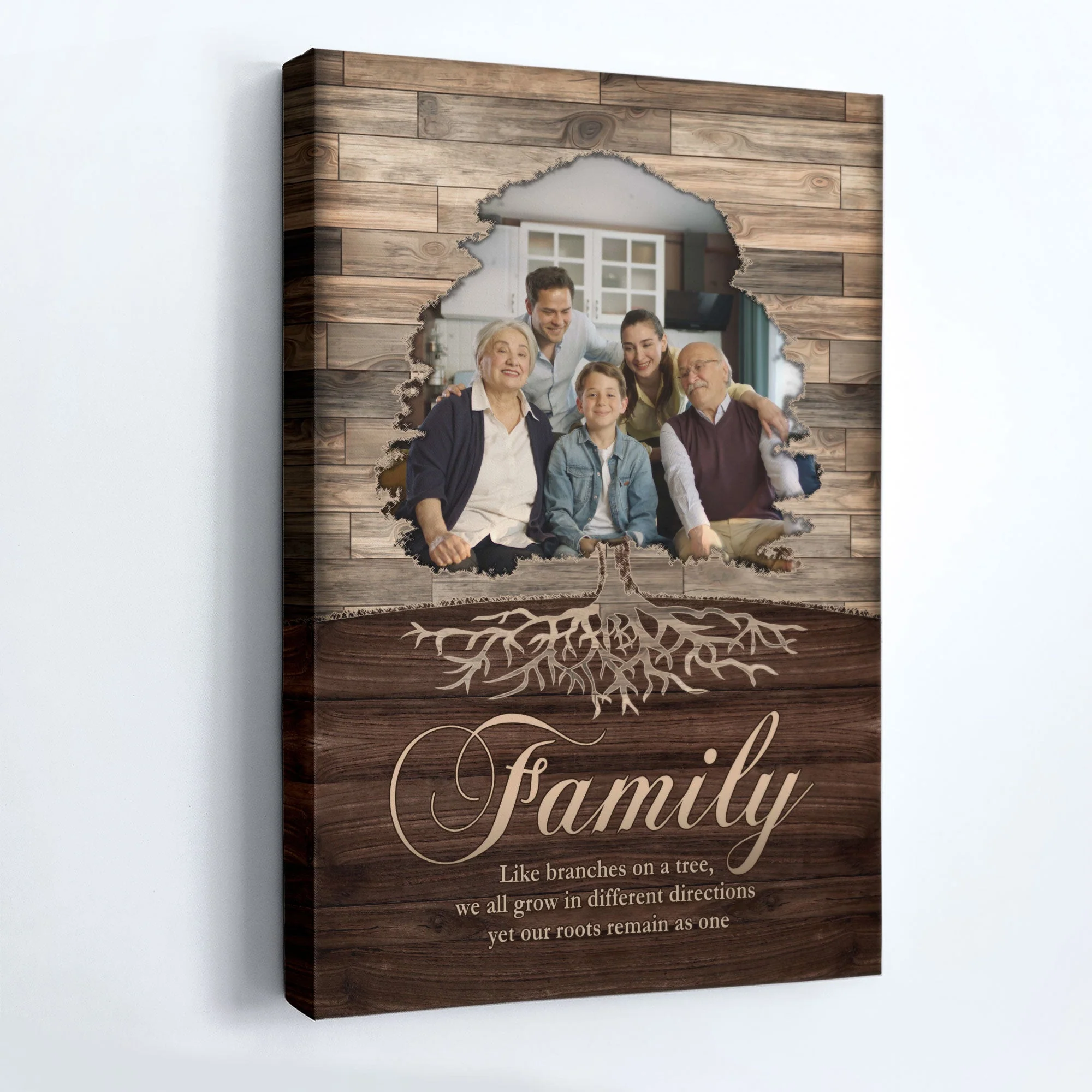 Family Like Branches On A Tree - Personalized Photo Wrapped Canvas - Image 5