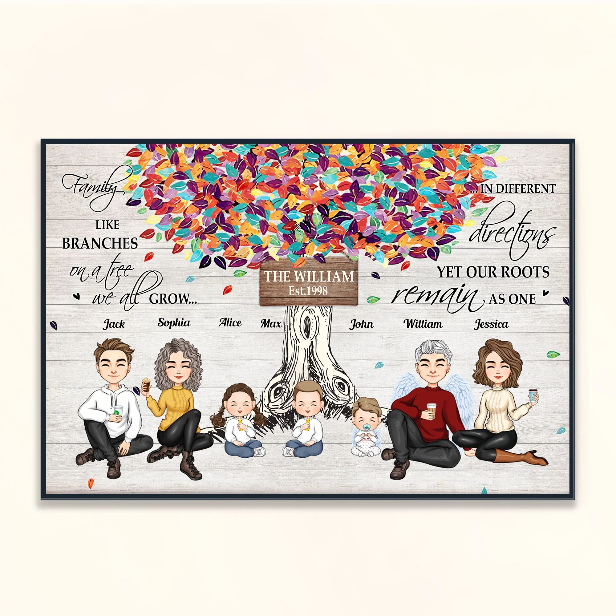 Family Like Branches On A Tree - Personalized Poster/Wrapped Canvas - Image 5