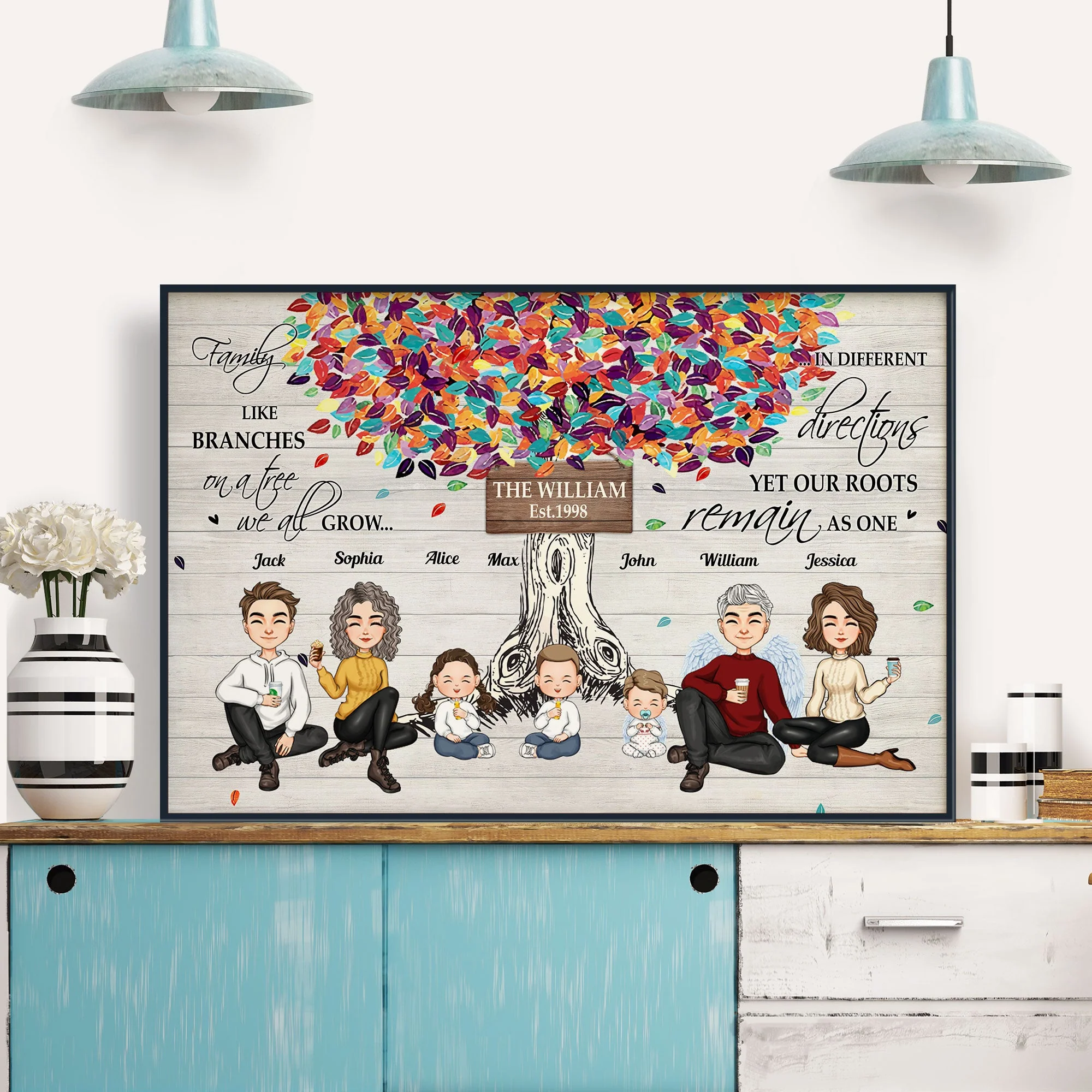 Family Like Branches On A Tree - Personalized Poster/Wrapped Canvas - Image 7