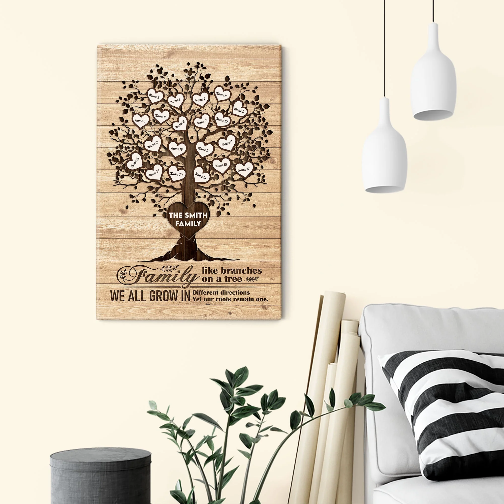 Family Like Branches On A Tree - Personalized Poster/Wrapped Canvas - Christmas Gift For Your Family - Image 6