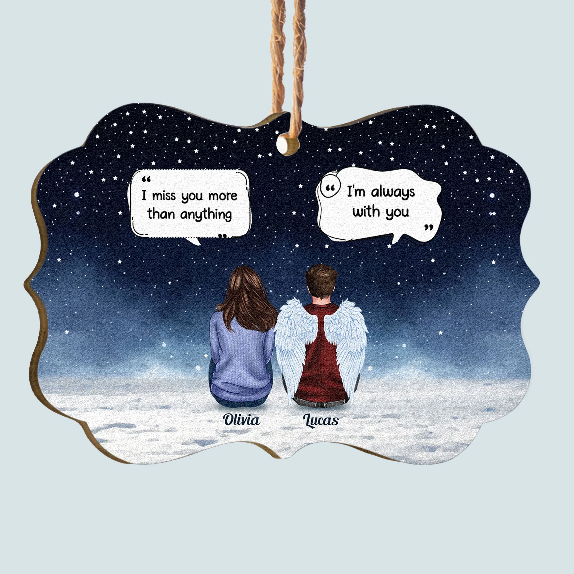 Family Memorial - Personalized Aluminum/Wooden Ornament - Image 5