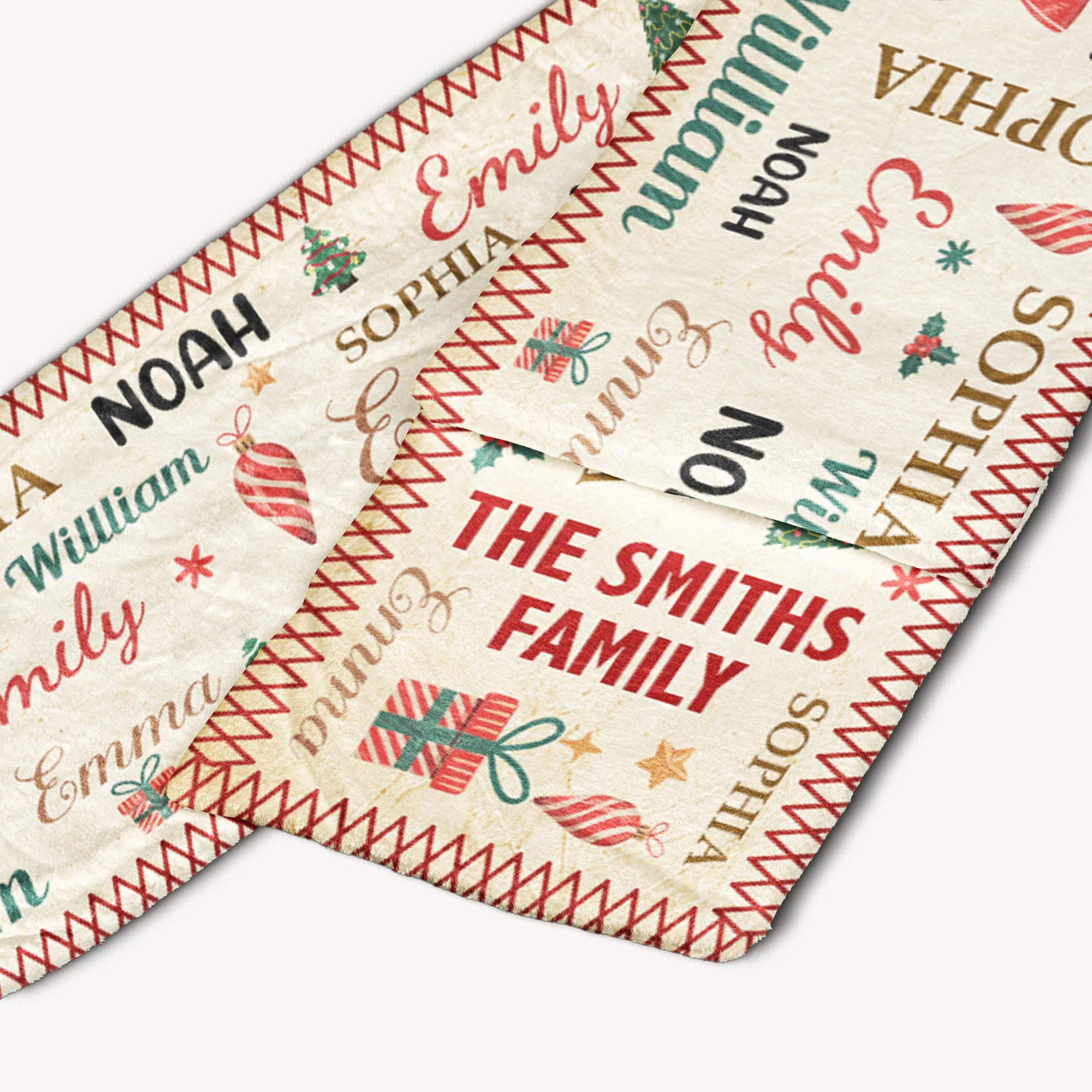 Family Name Word Christmas Theme - Personalized Fleece Scarf - Image 4
