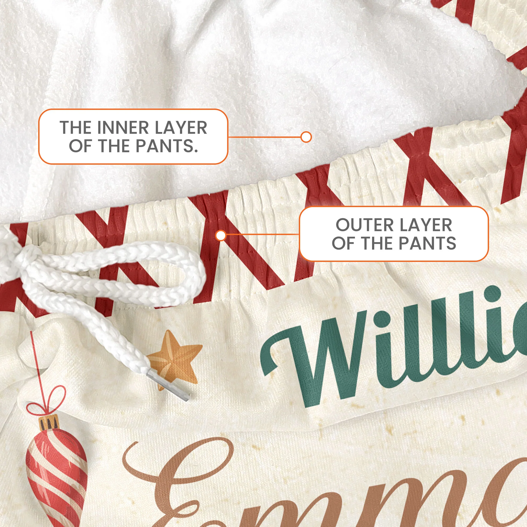 Family Name Word Christmas Theme - Personalized Sweatpants, Lounge Pants With Pockets - Image 6