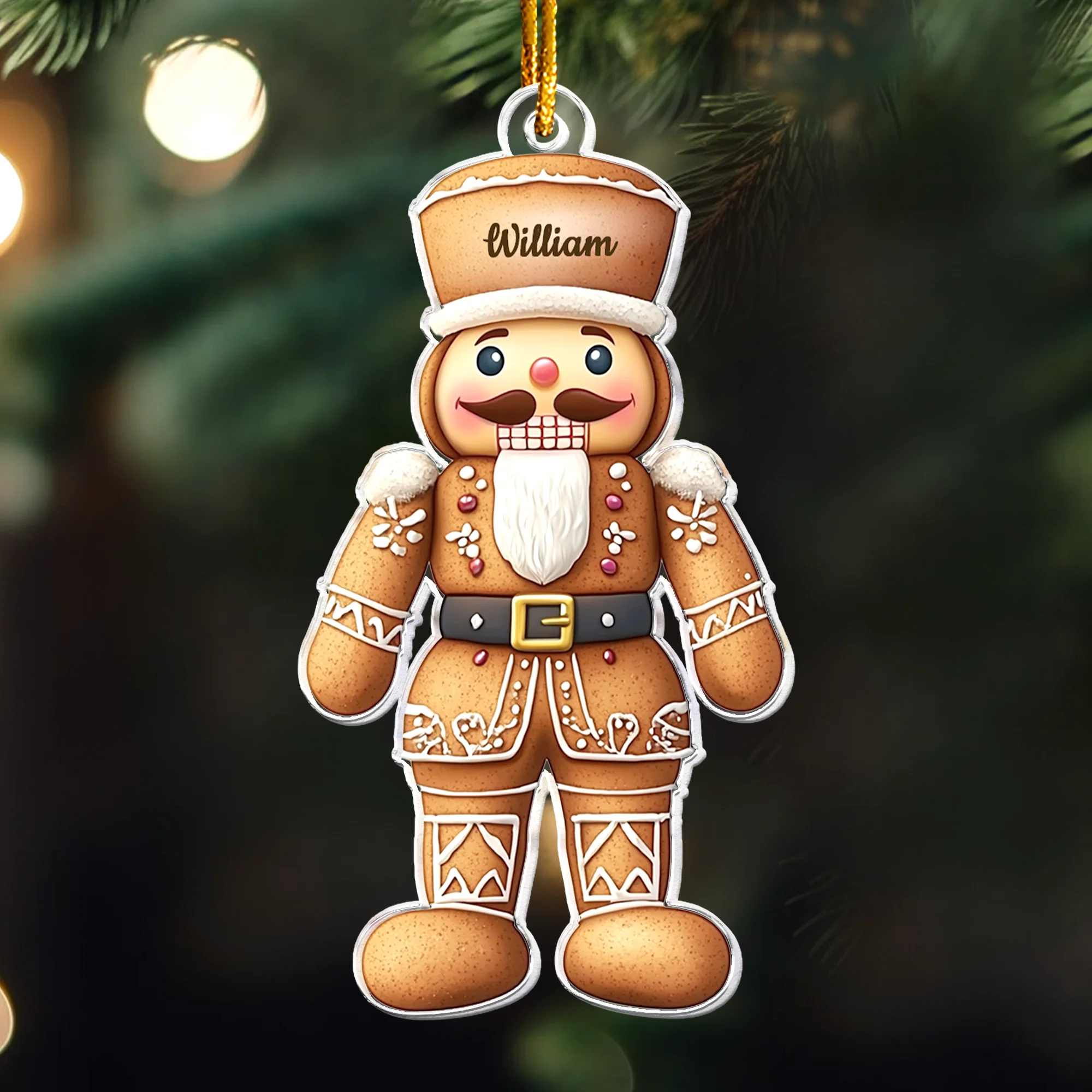 Family Nutcracker Christmas Snow Globe Ornament - Personalized Acrylic Ornament - Image 3