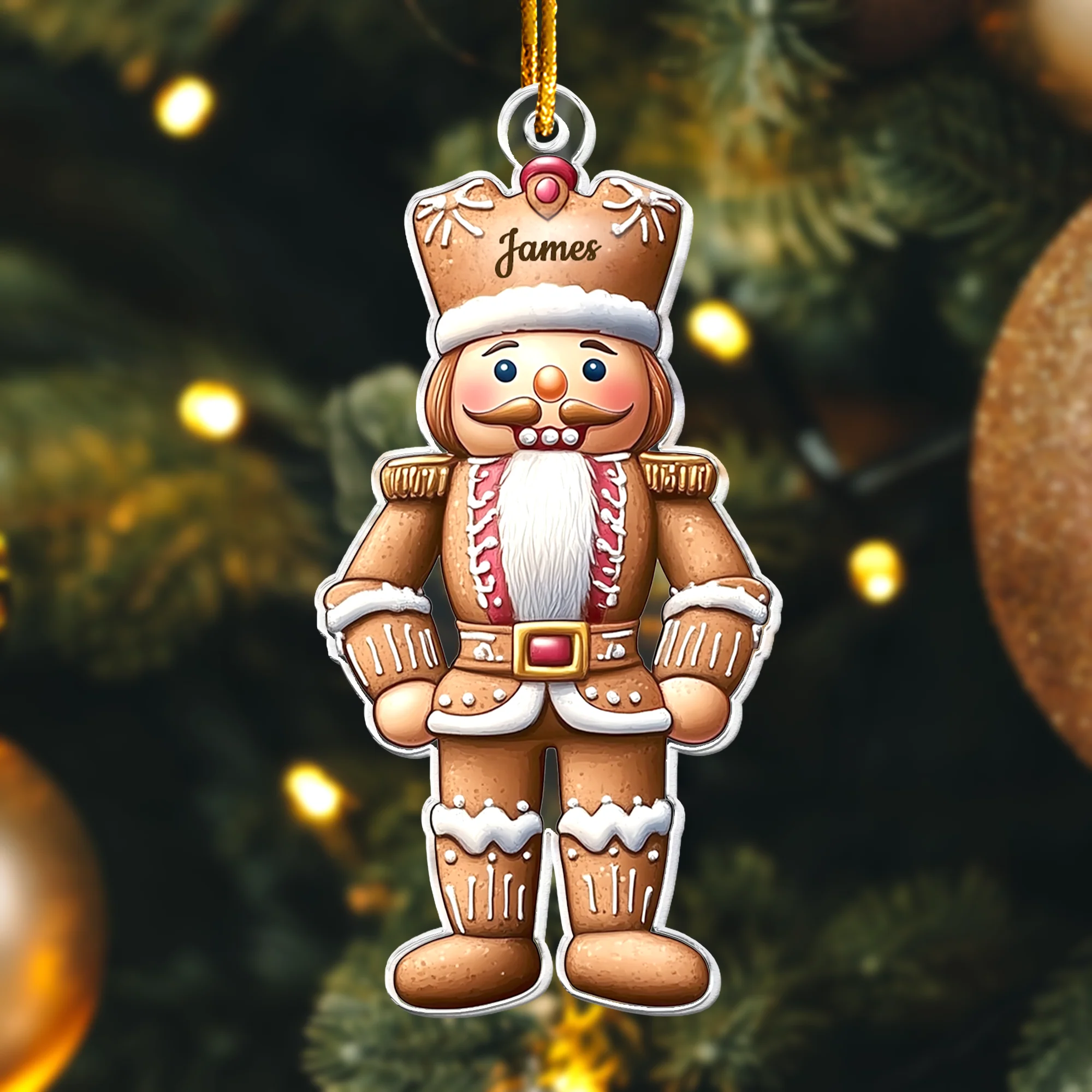 Family Nutcracker Christmas Snow Globe Ornament - Personalized Acrylic Ornament - Image 6