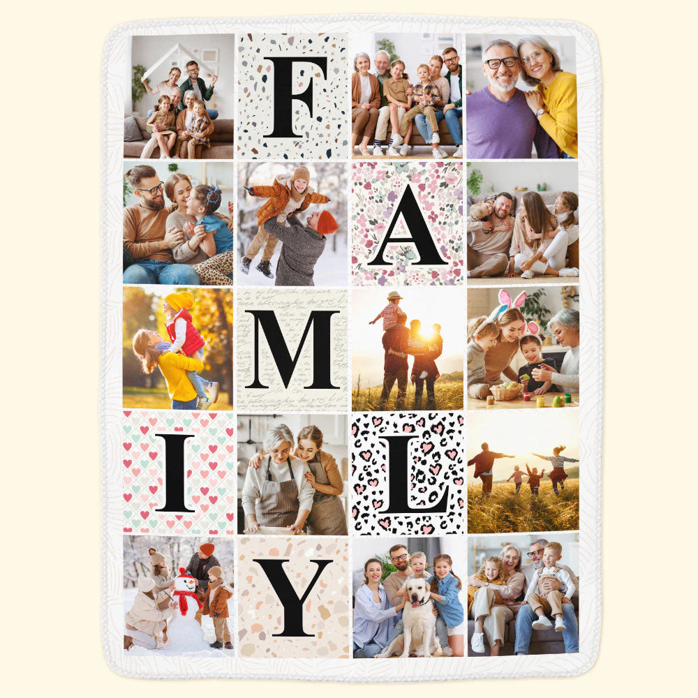 Family Photo Collage - Personalized Family Photo Blanket - Image 5