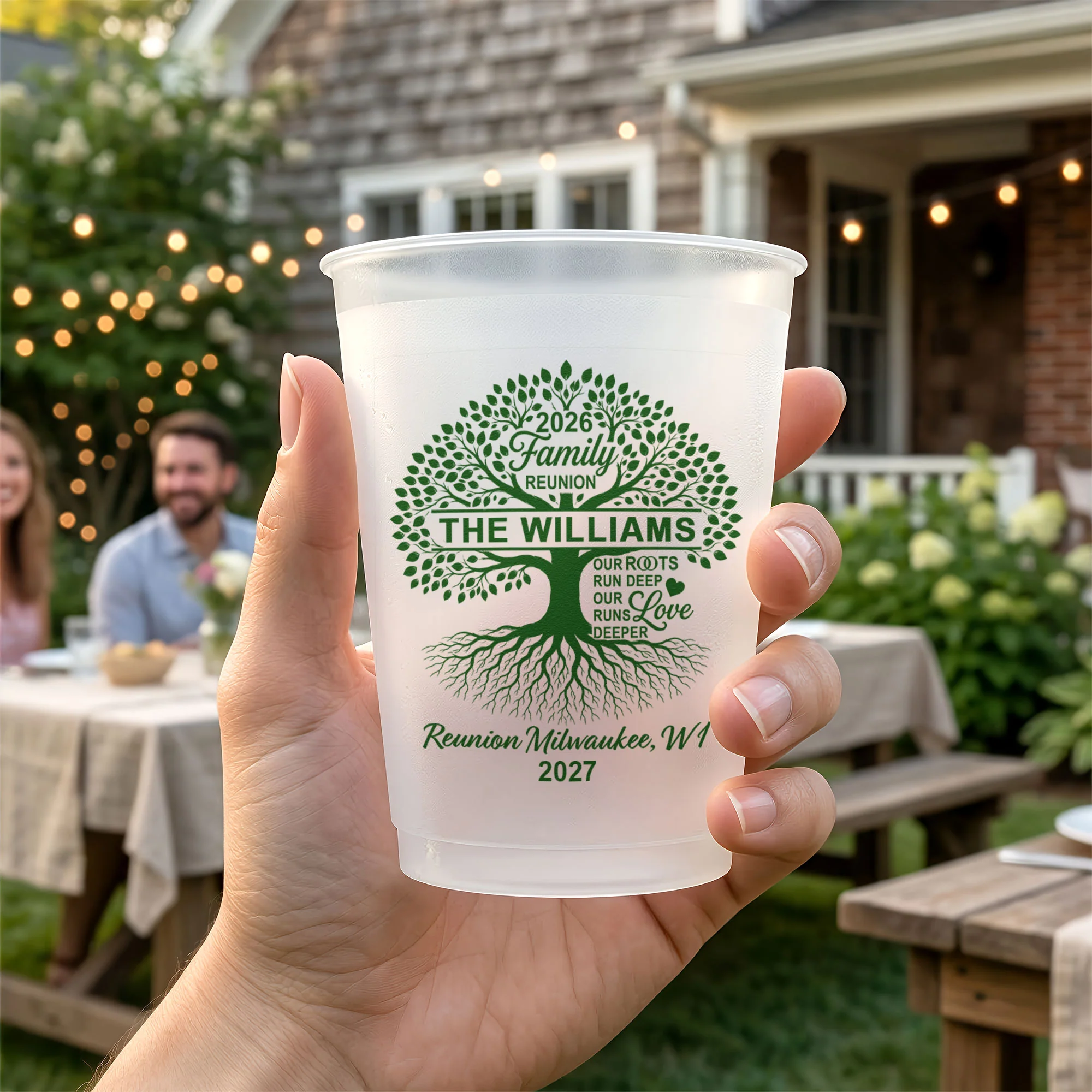 Family Reunion Party Favors, Family Tree, Our Roots Run Deep Our Love Runs Deeper - Personalized Cups - Image 5