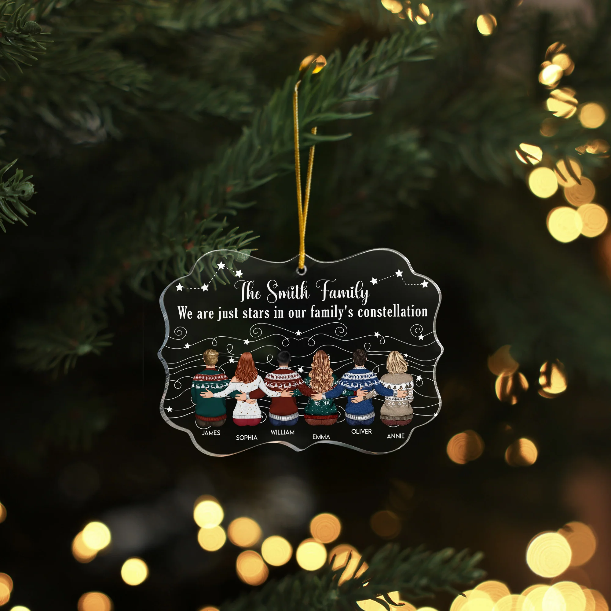 Family Star, Gift For Siblings, Family - Personalized Acrylic Ornament - Image 2