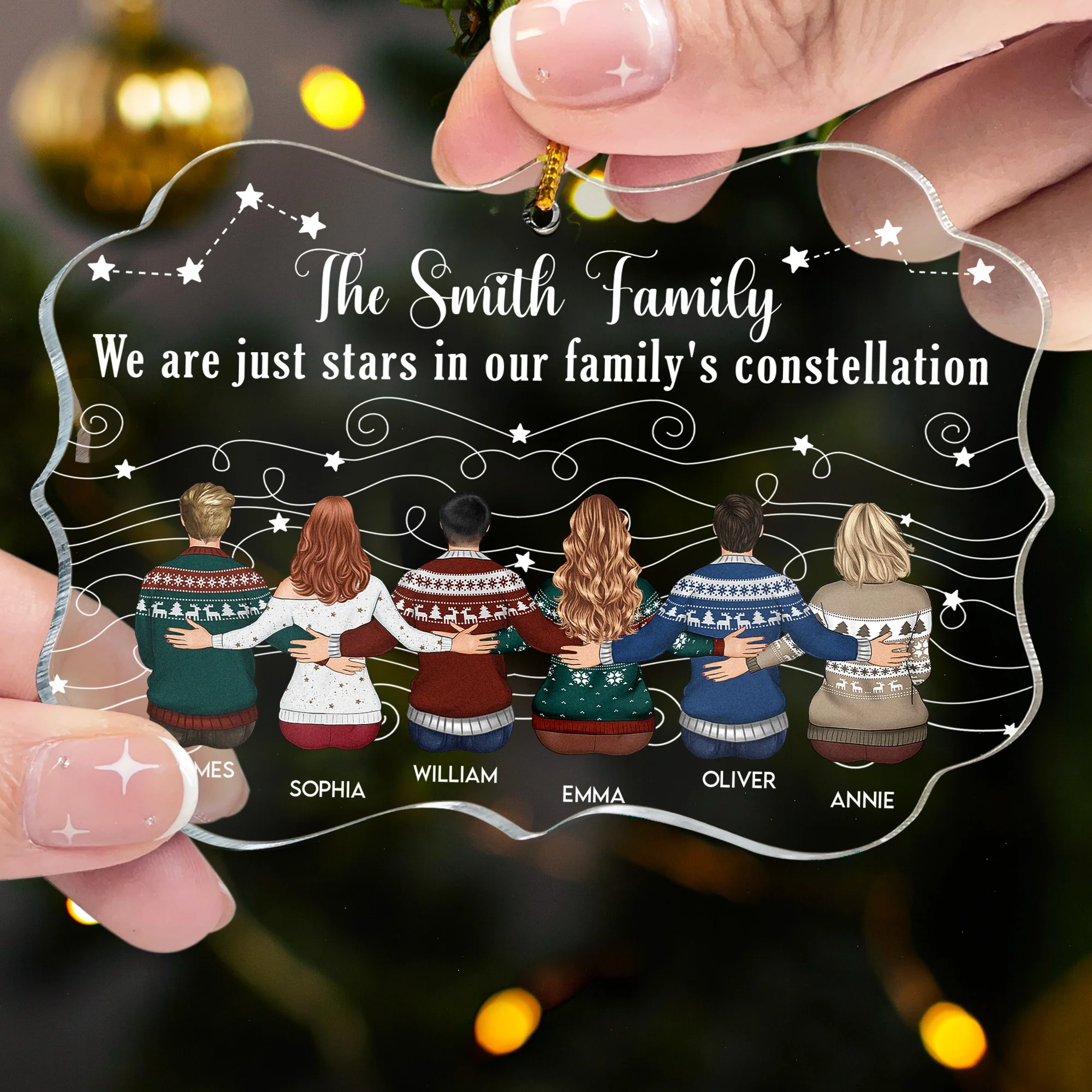 Family Star, Gift For Siblings, Family - Personalized Acrylic Ornament - Image 3
