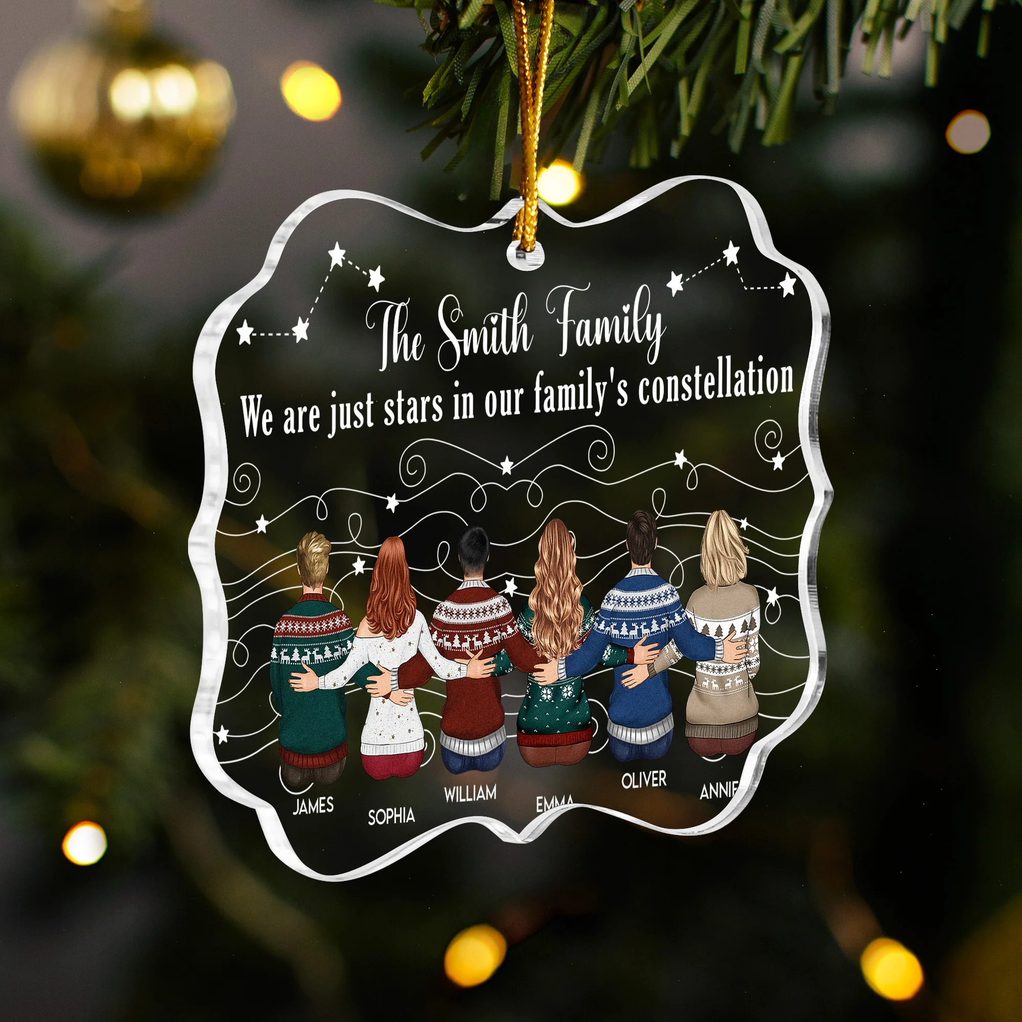 Family Star, Gift For Siblings, Family - Personalized Acrylic Ornament - Image 4