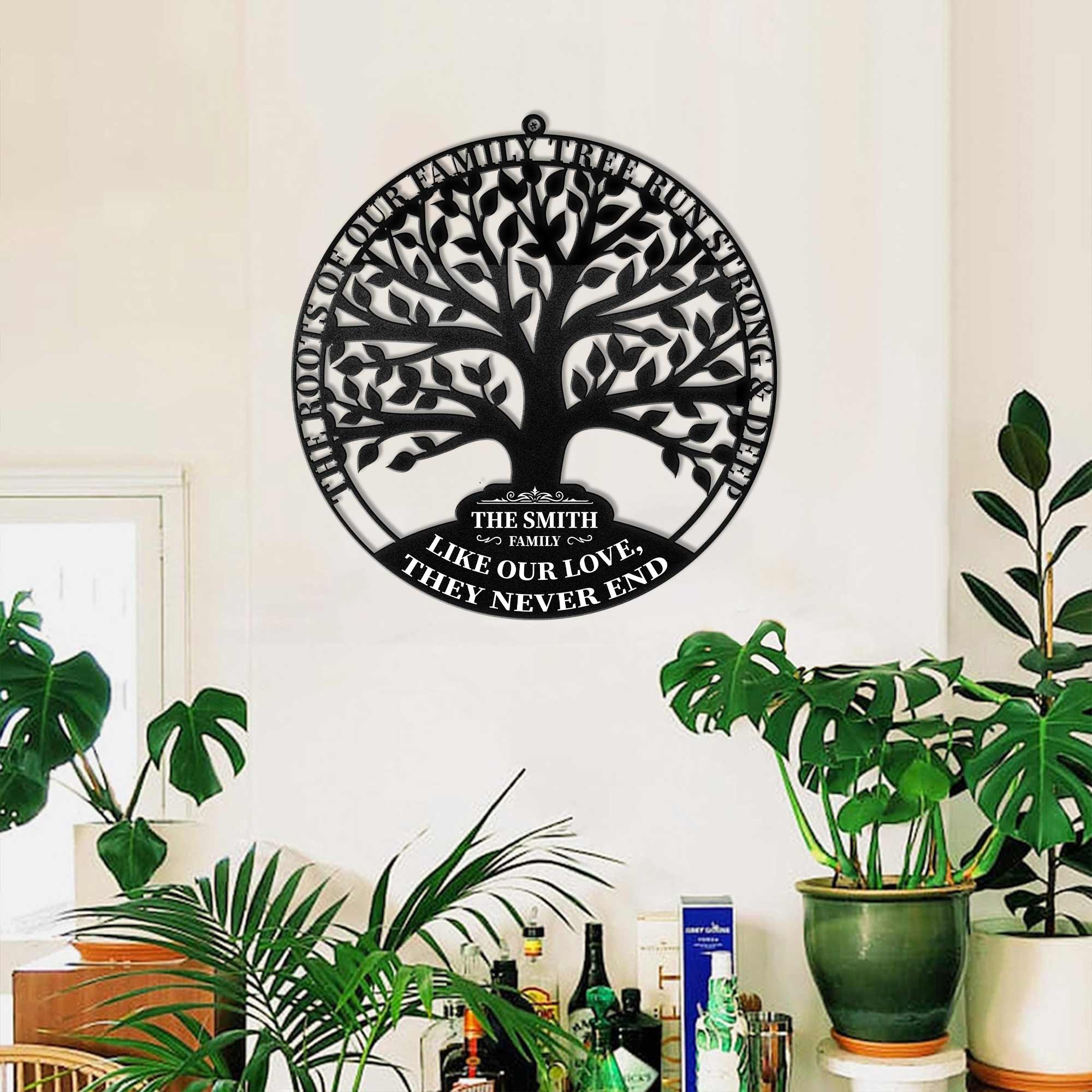 Family Tree - Personalized Custom Shaped Metal Sign - Image 2