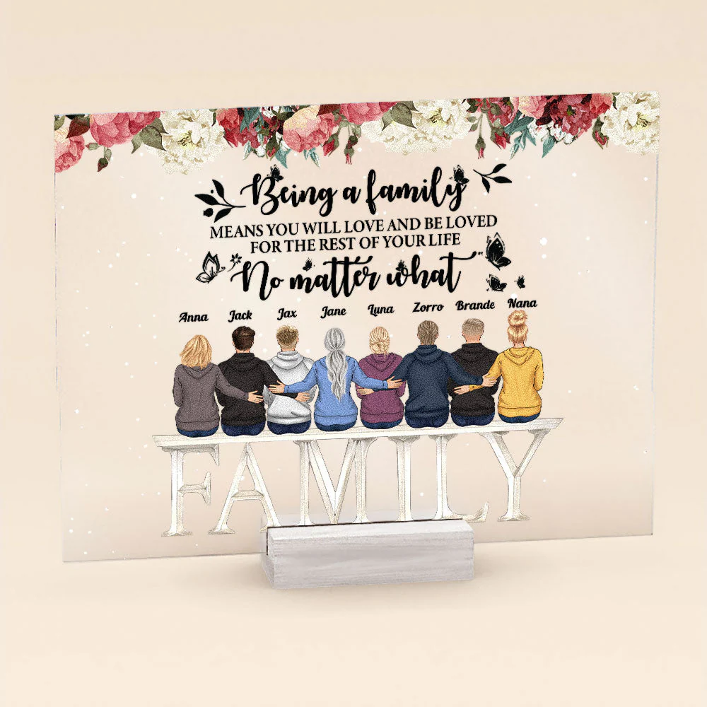 Family Where Life Begins & Love Never Ends - Personalized Acrylic Plaque - Loving Gift For Family, Parent, Mom, Dad, Brother, Sister - Image 2