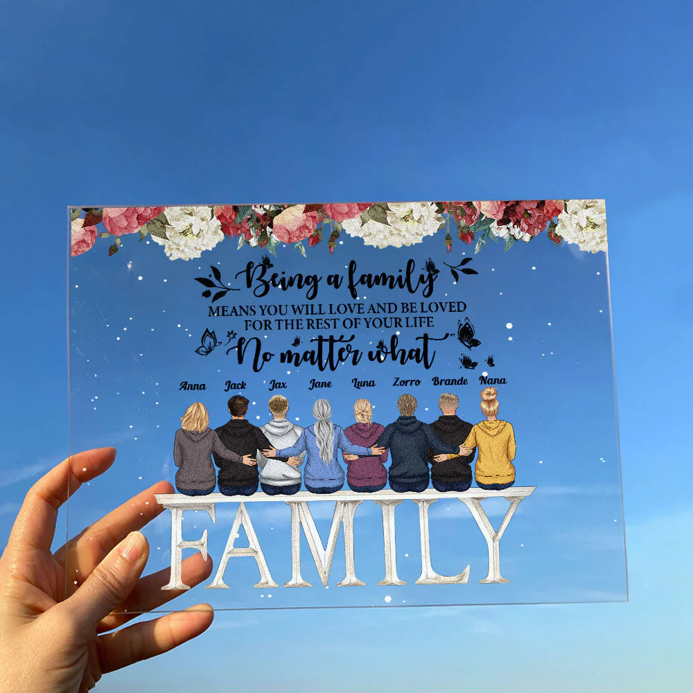 Family Where Life Begins & Love Never Ends - Personalized Acrylic Plaque - Loving Gift For Family, Parent, Mom, Dad, Brother, Sister - Image 3