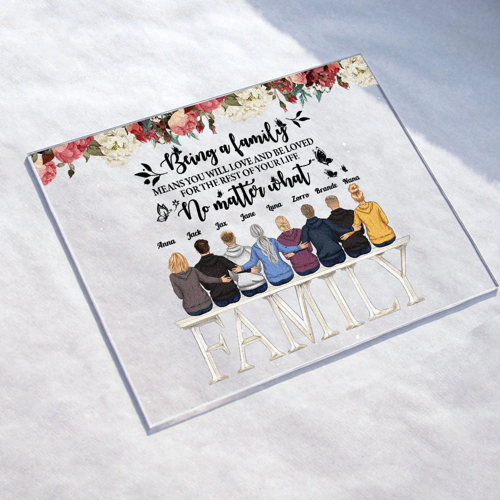 Family Where Life Begins & Love Never Ends - Personalized Acrylic Plaque - Loving Gift For Family, Parent, Mom, Dad, Brother, Sister - Image 4